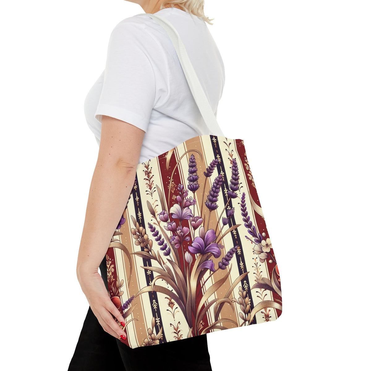 Lavender Floral Pattern Tote Bag
