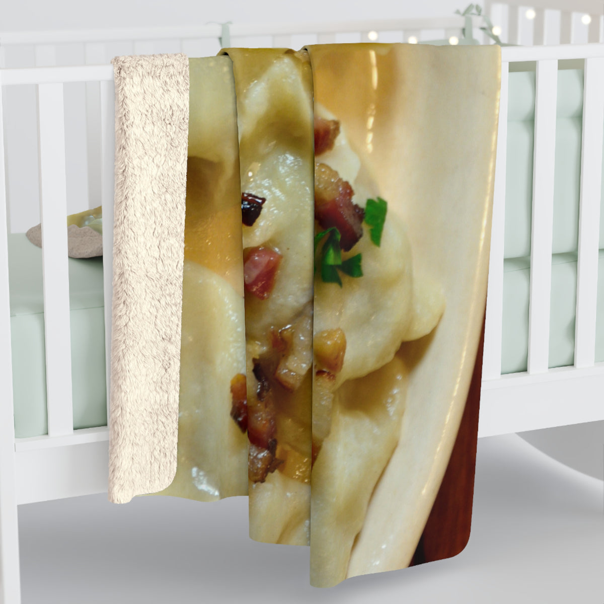 Plate of Pierogi Sherpa Fleece Blanket