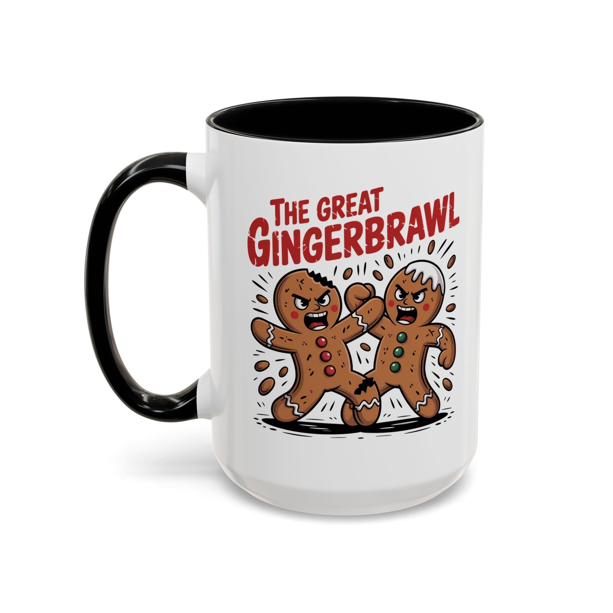 Gingerbread Man GingerBrawl Coffee Mug With Color Inside