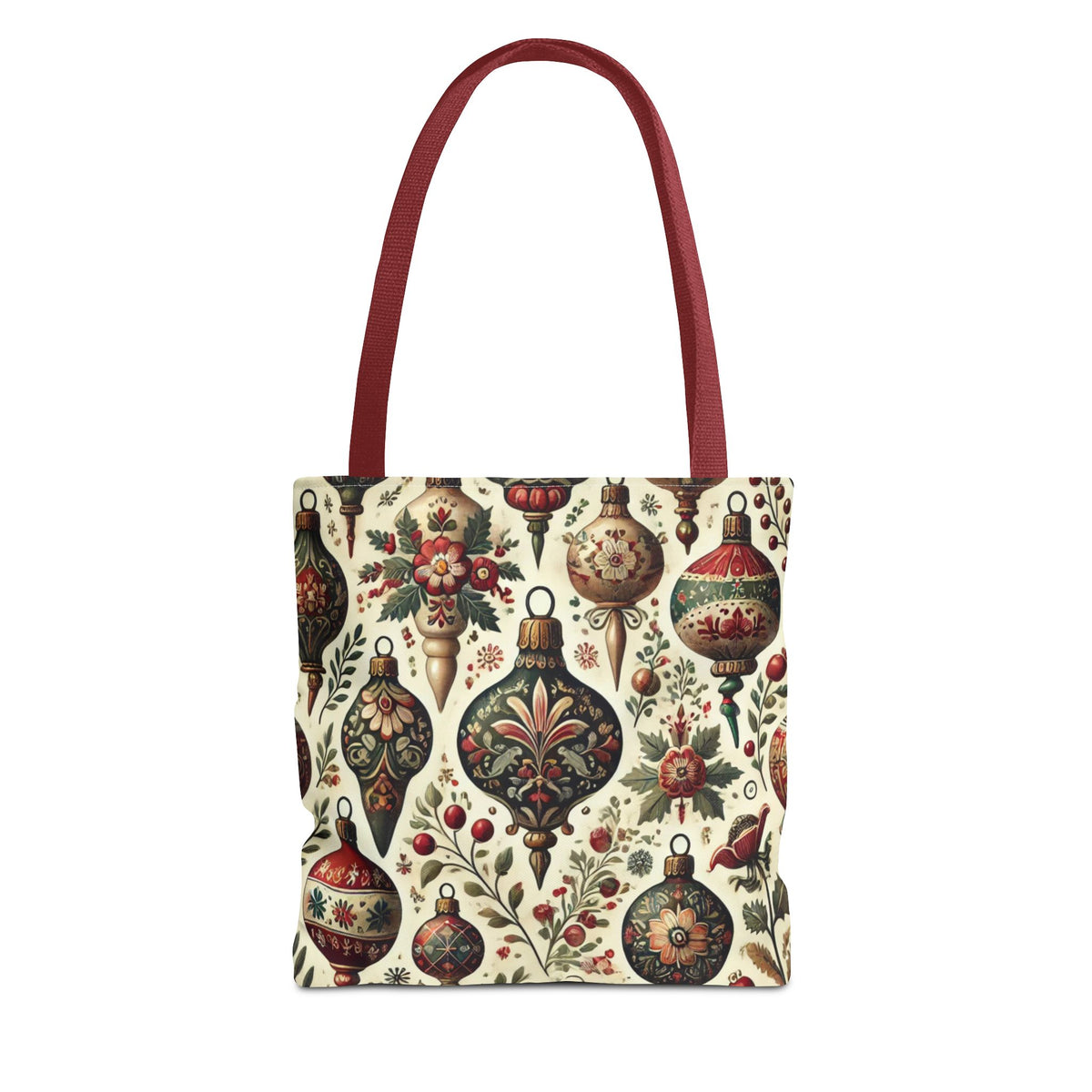 Vintage Christmas Bulbs Festive Holiday Tote Bag