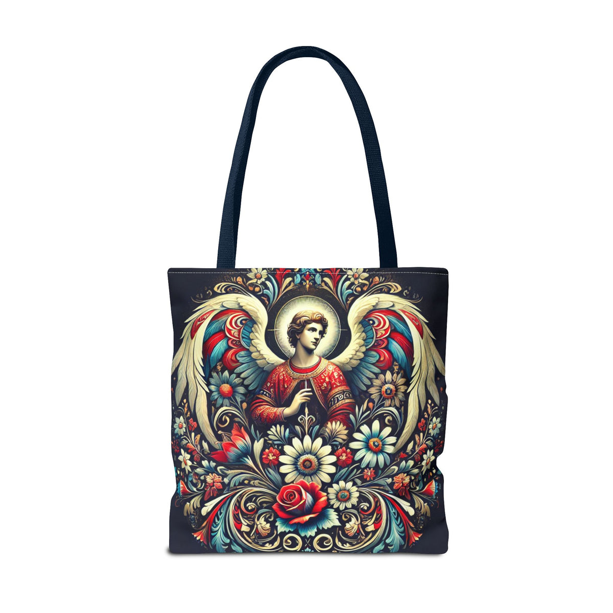 Archangel Michael Polish Floral Folk Art Tote Bag