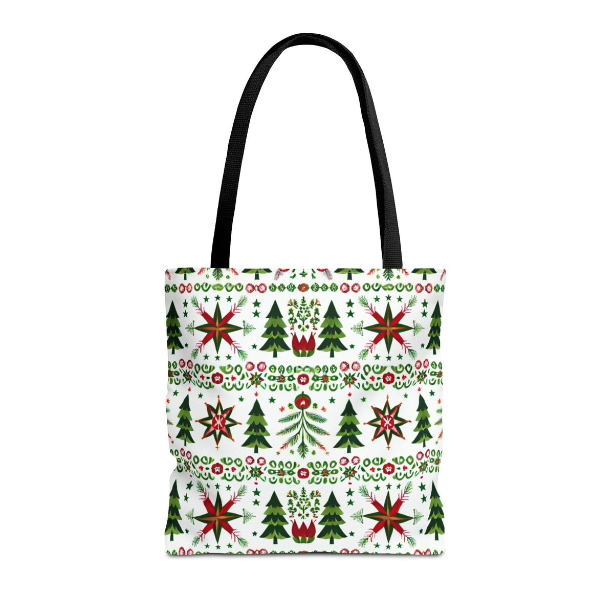 Polish Christmas Folk Art Pattern Stars Pines &amp; Florals Tote Bag