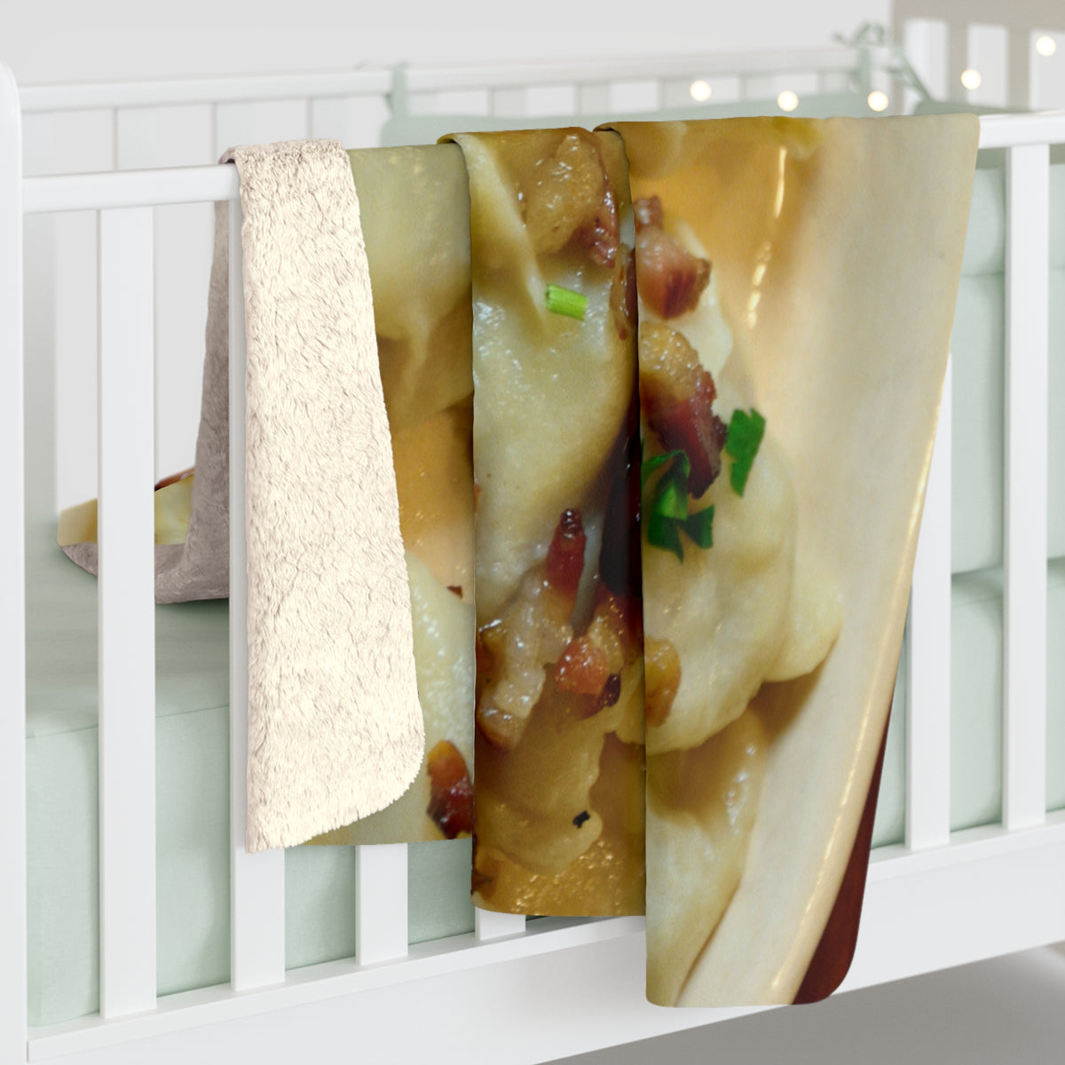 Plate of Pierogi Sherpa Fleece Blanket