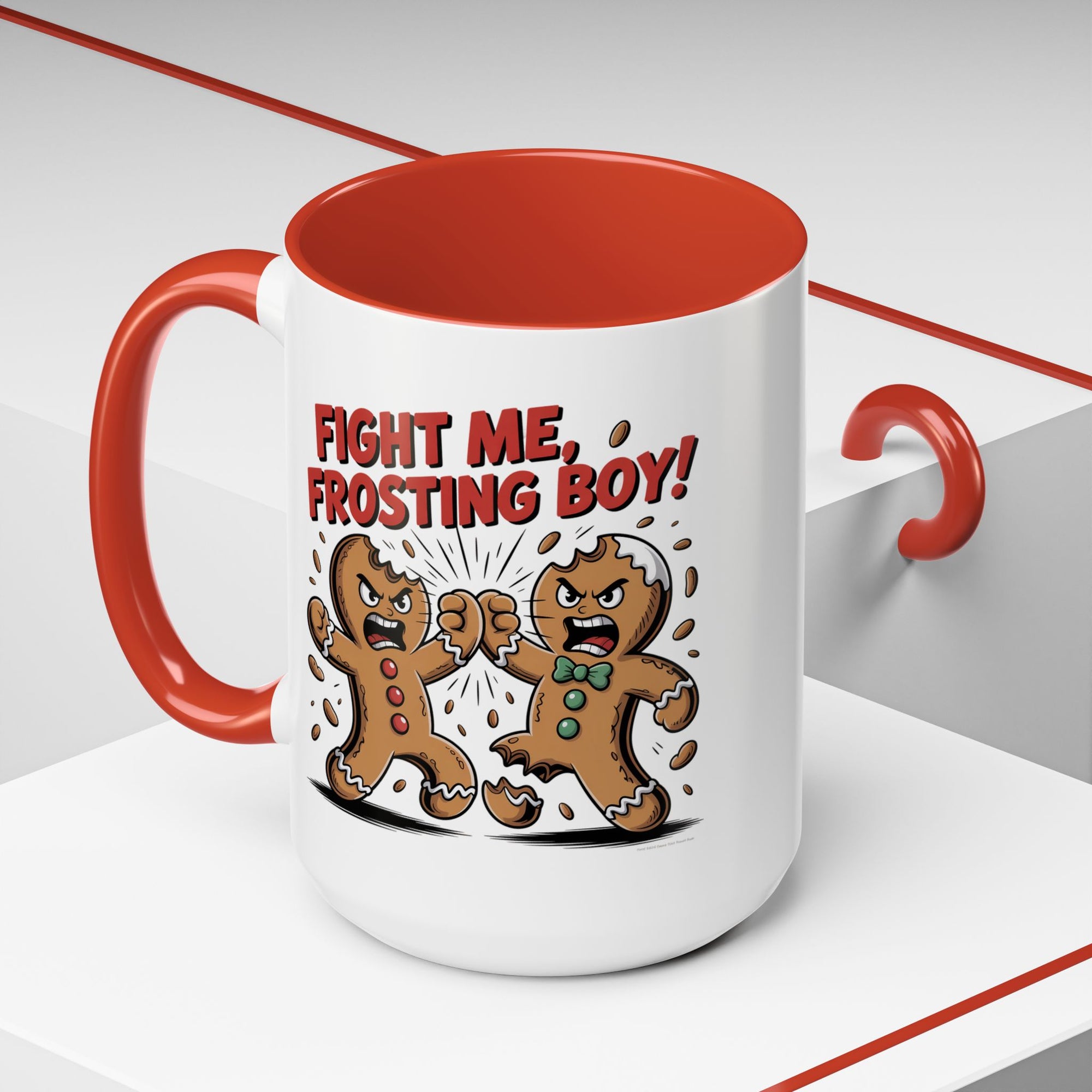 Funny Gingerbread Man Fight Me Frosting Boy Coffee Mug With Color Inside