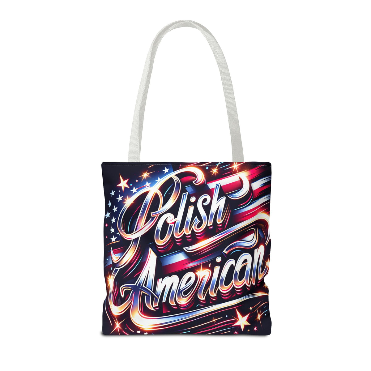 Polish American Patriotic Tote Bag - USA Flag Shoulder Bag for Independence Day