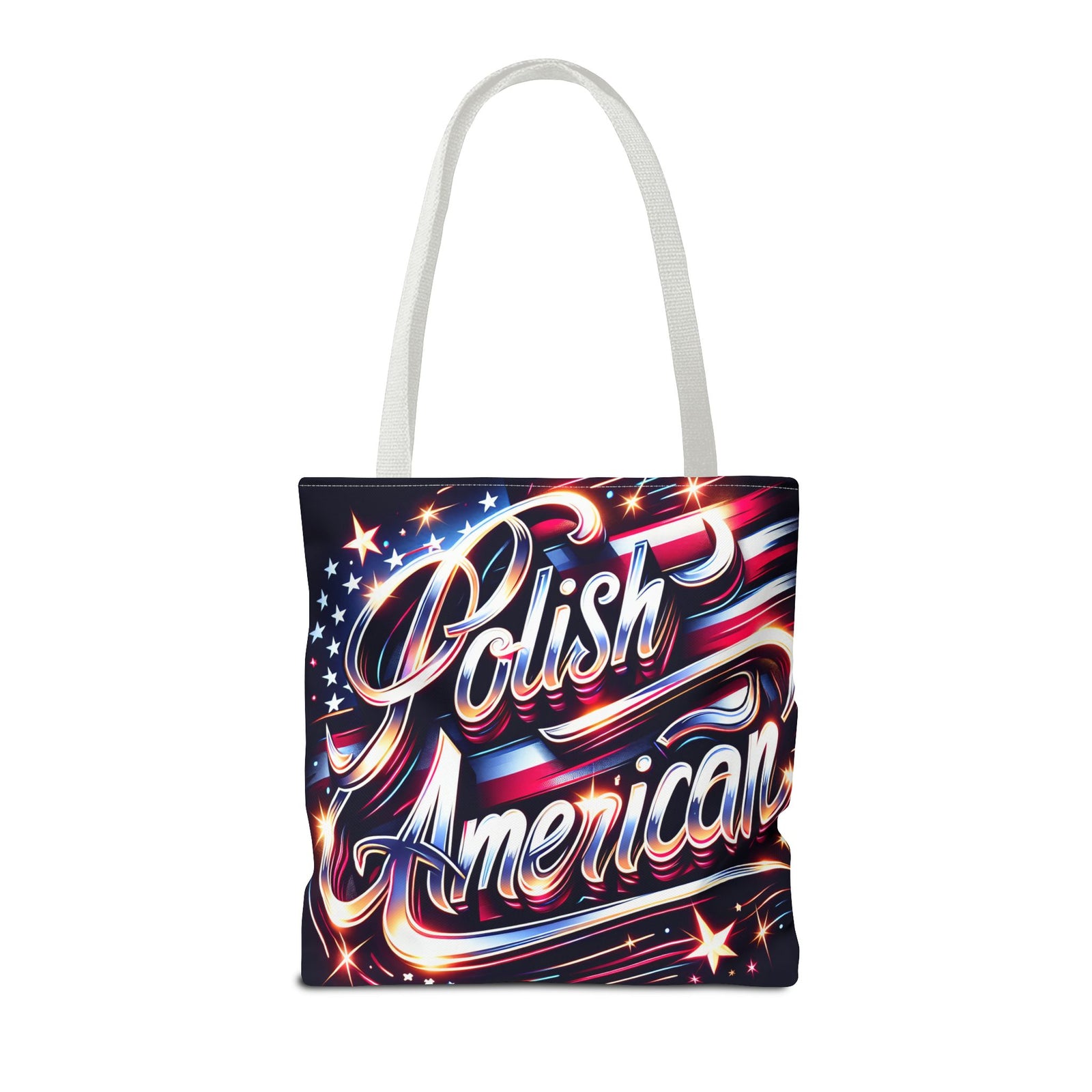 Polish American Patriotic Tote Bag - USA Flag Shoulder Bag for Independence Day