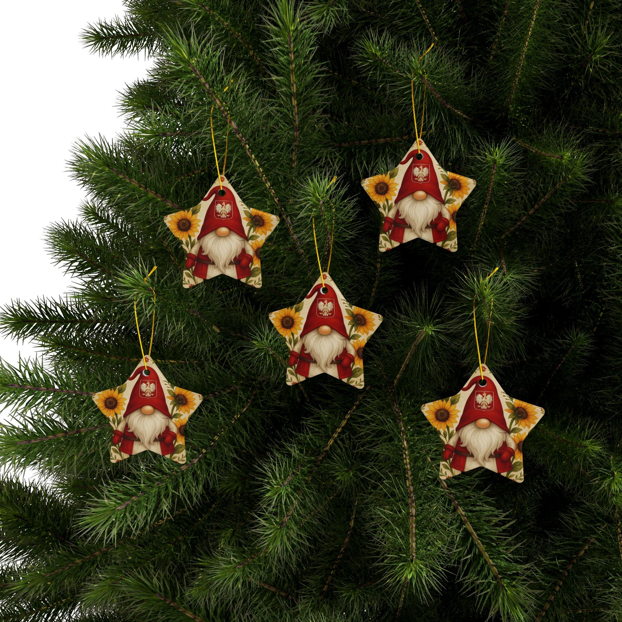 Cute Polish Gnone Ceramic Ornament,  2-Sided Design