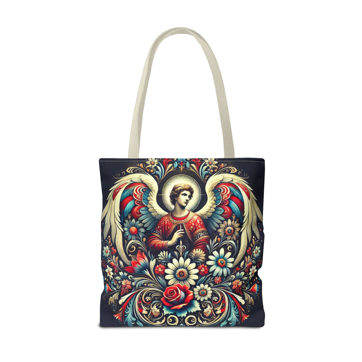 Archangel Michael Polish Floral Folk Art Tote Bag