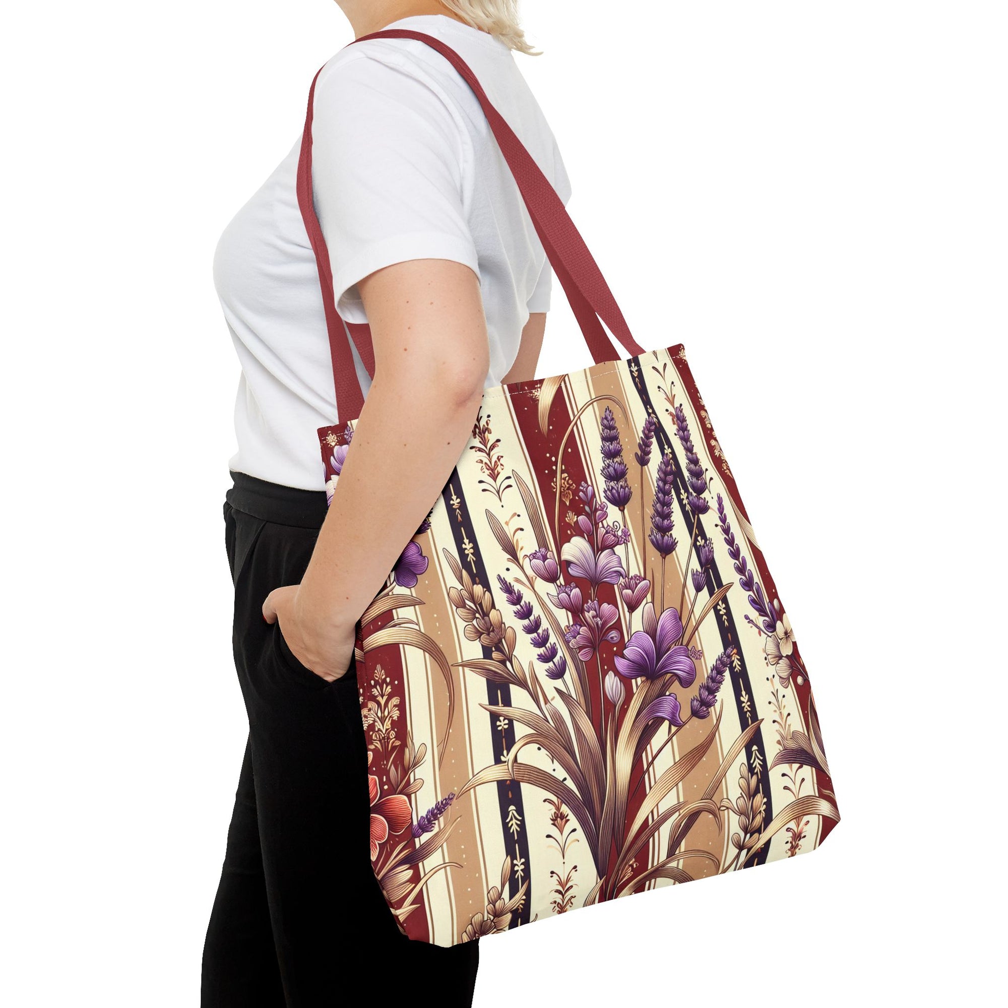 Lavender Floral Pattern Tote Bag