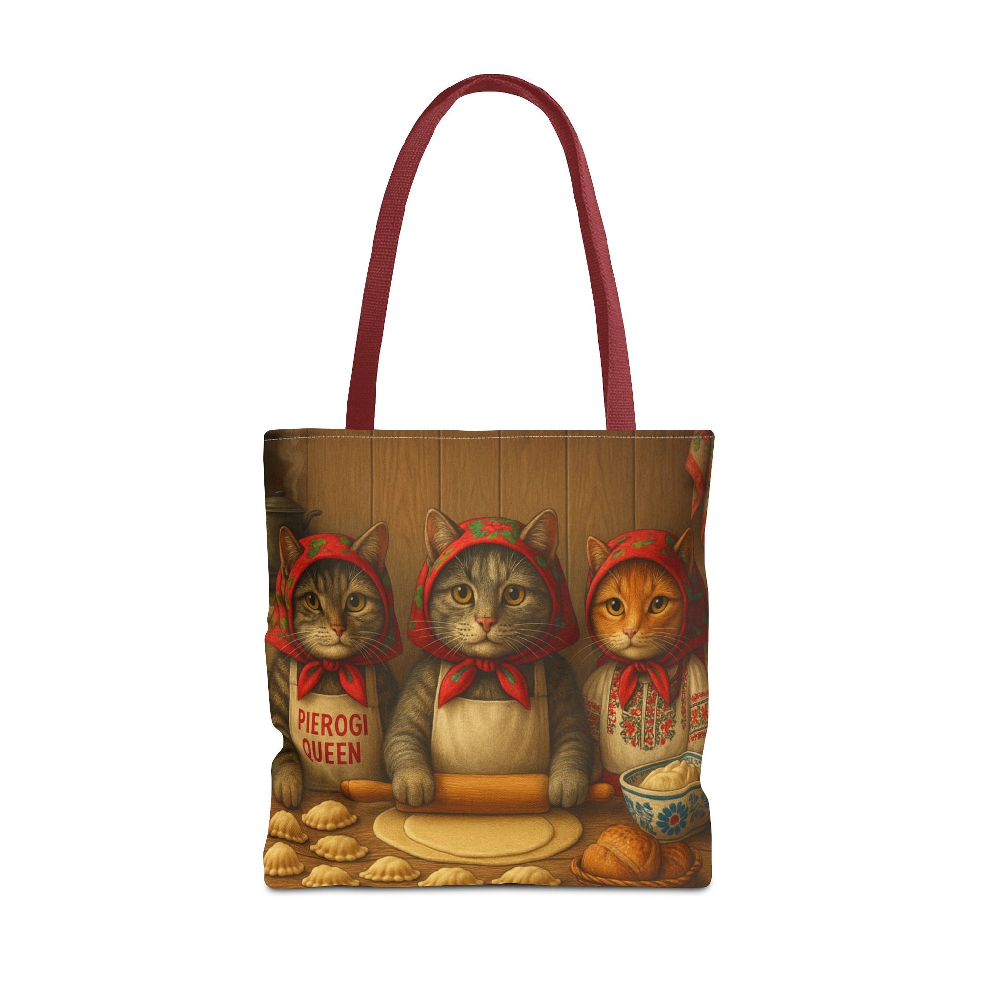 Babcia Cat Trio Making Pierogi Tote Bag