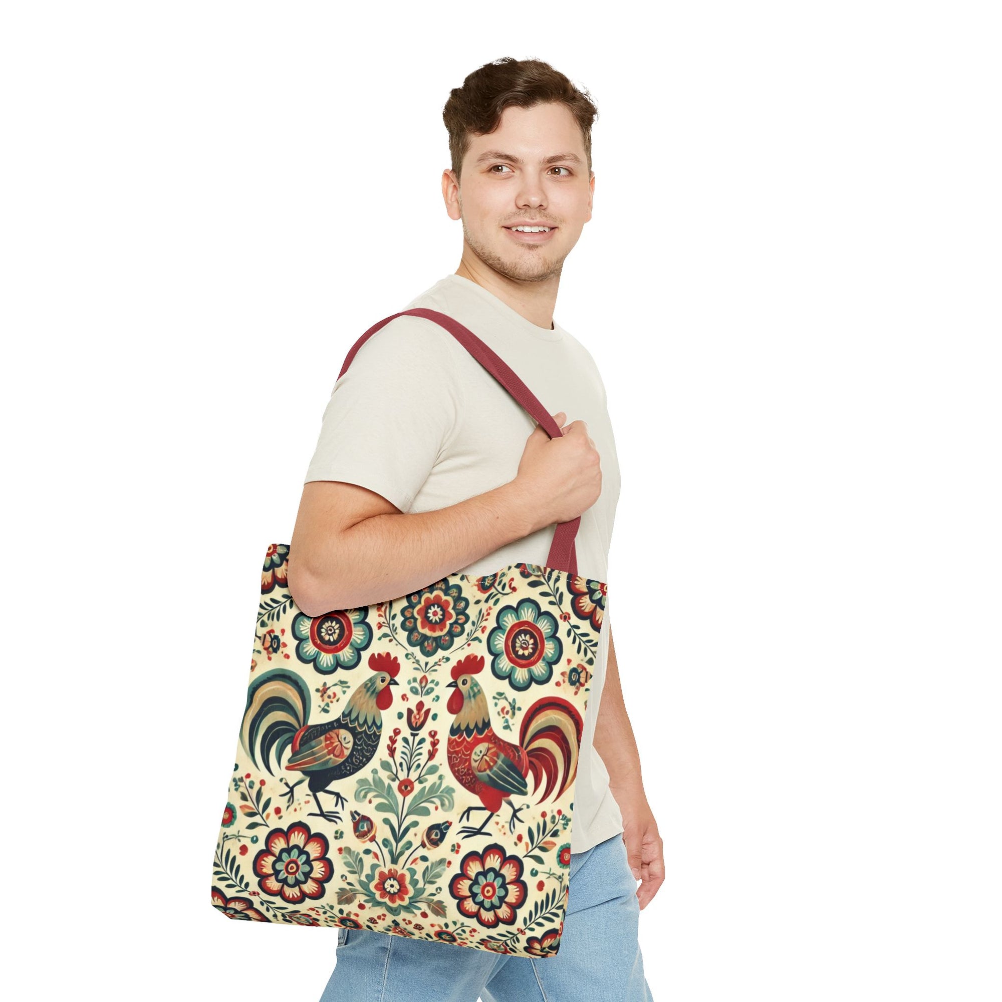 Polish Rooster Retro Themed Tote Bag