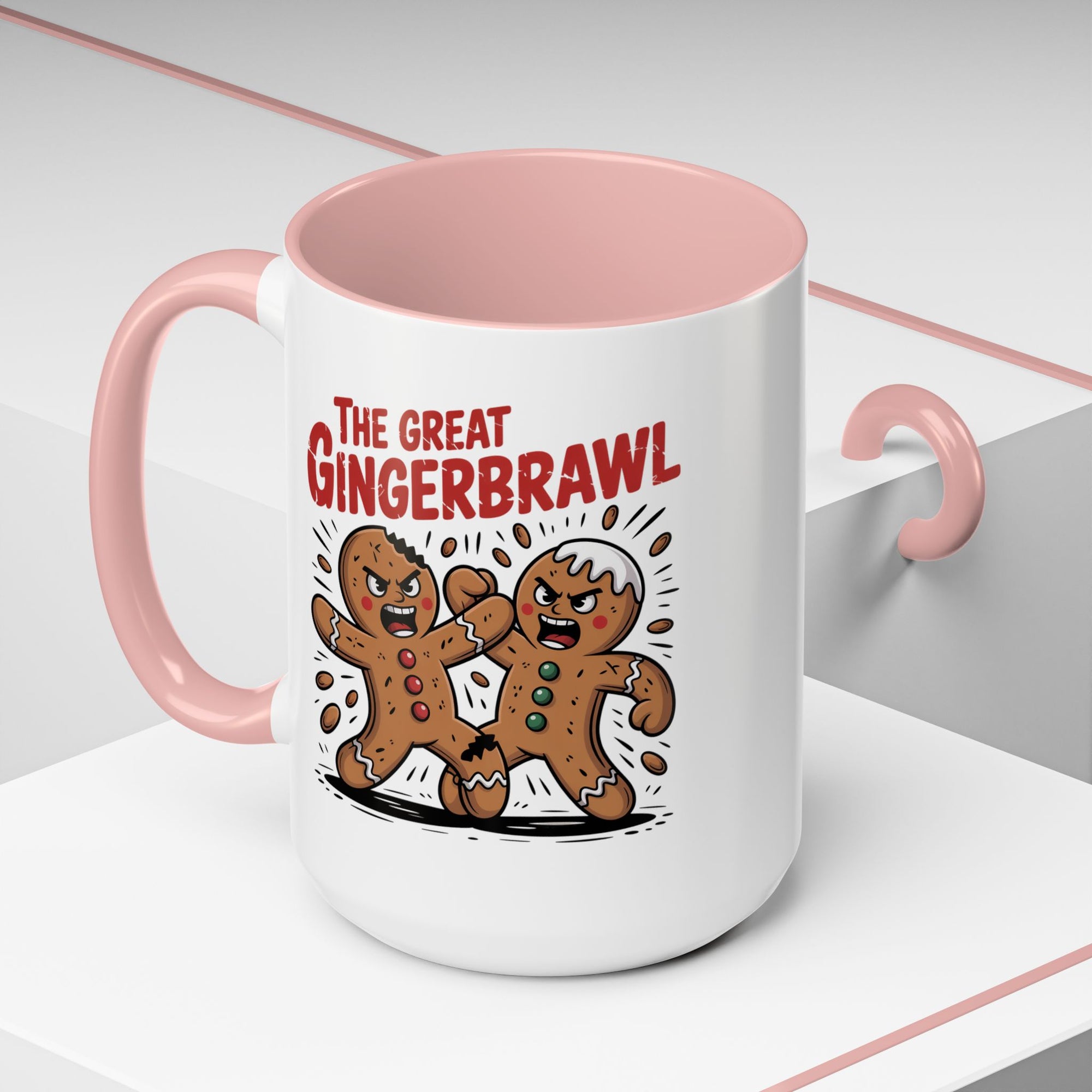 Gingerbread Man GingerBrawl Coffee Mug With Color Inside
