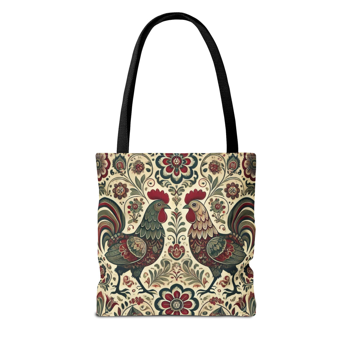 Retro Themed Polish Wycinanki Rooster Pattern Folk Art Tote Bag