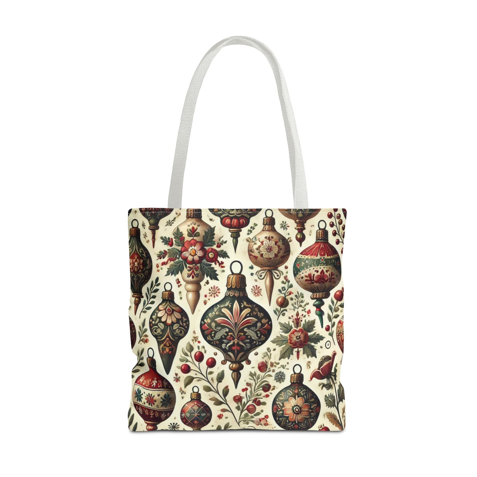 Vintage Christmas Bulbs Festive Holiday Tote Bag