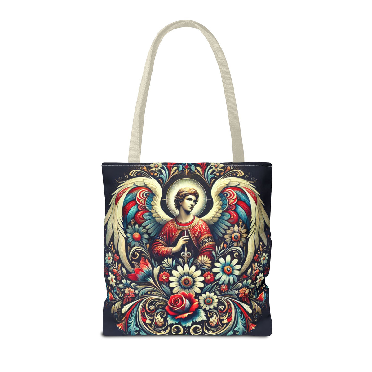 Archangel Michael Polish Floral Folk Art Tote Bag