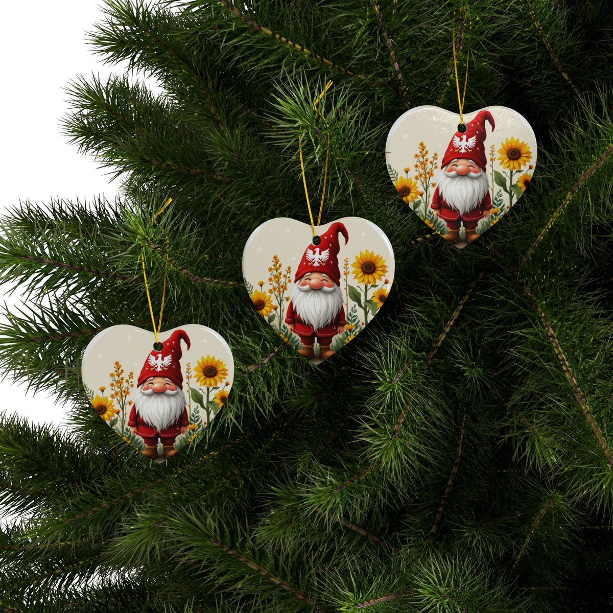 Polish Gnome Smiling Ceramic Ornaments