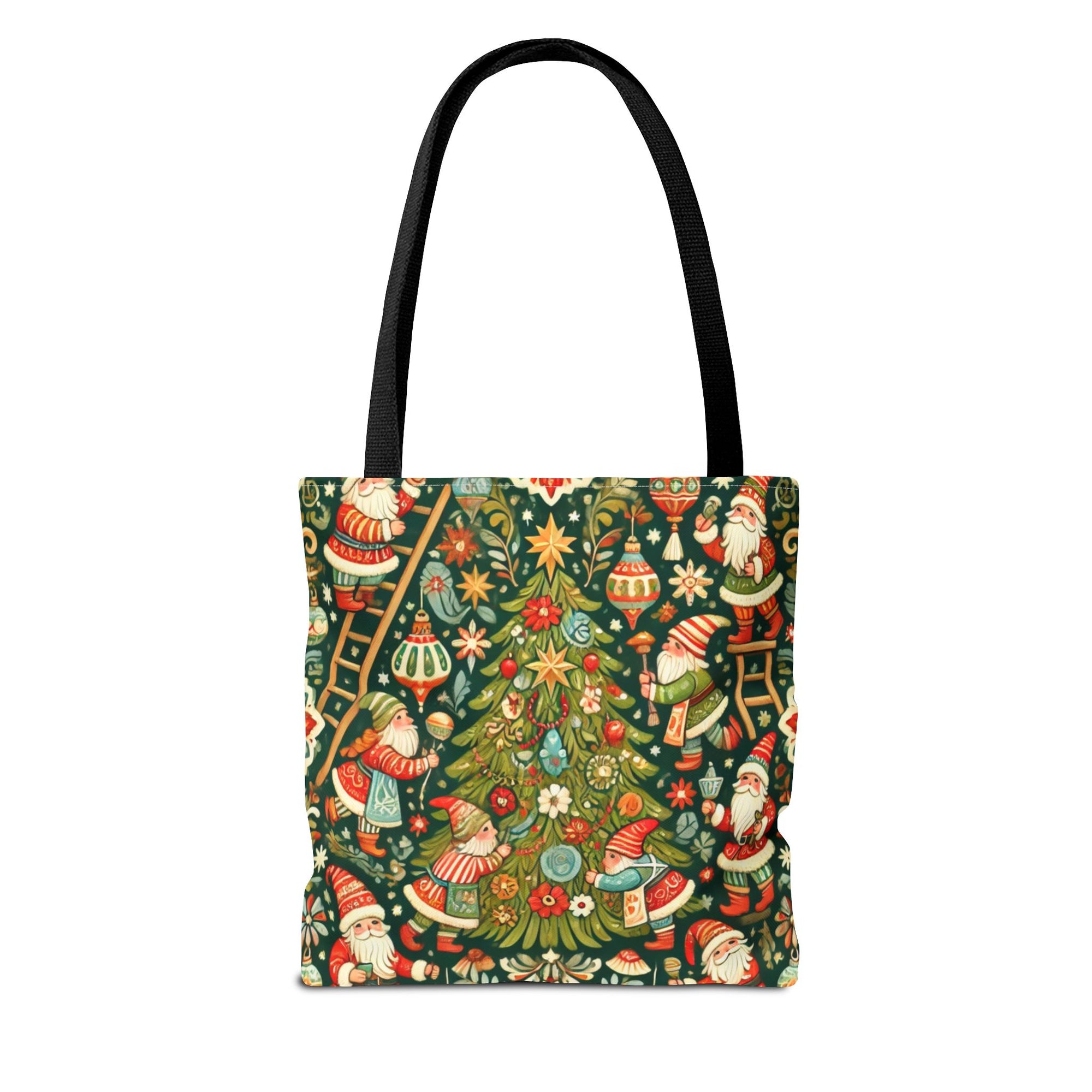 Christmas Gnomes Decorating Tree Holiday Tote Bag