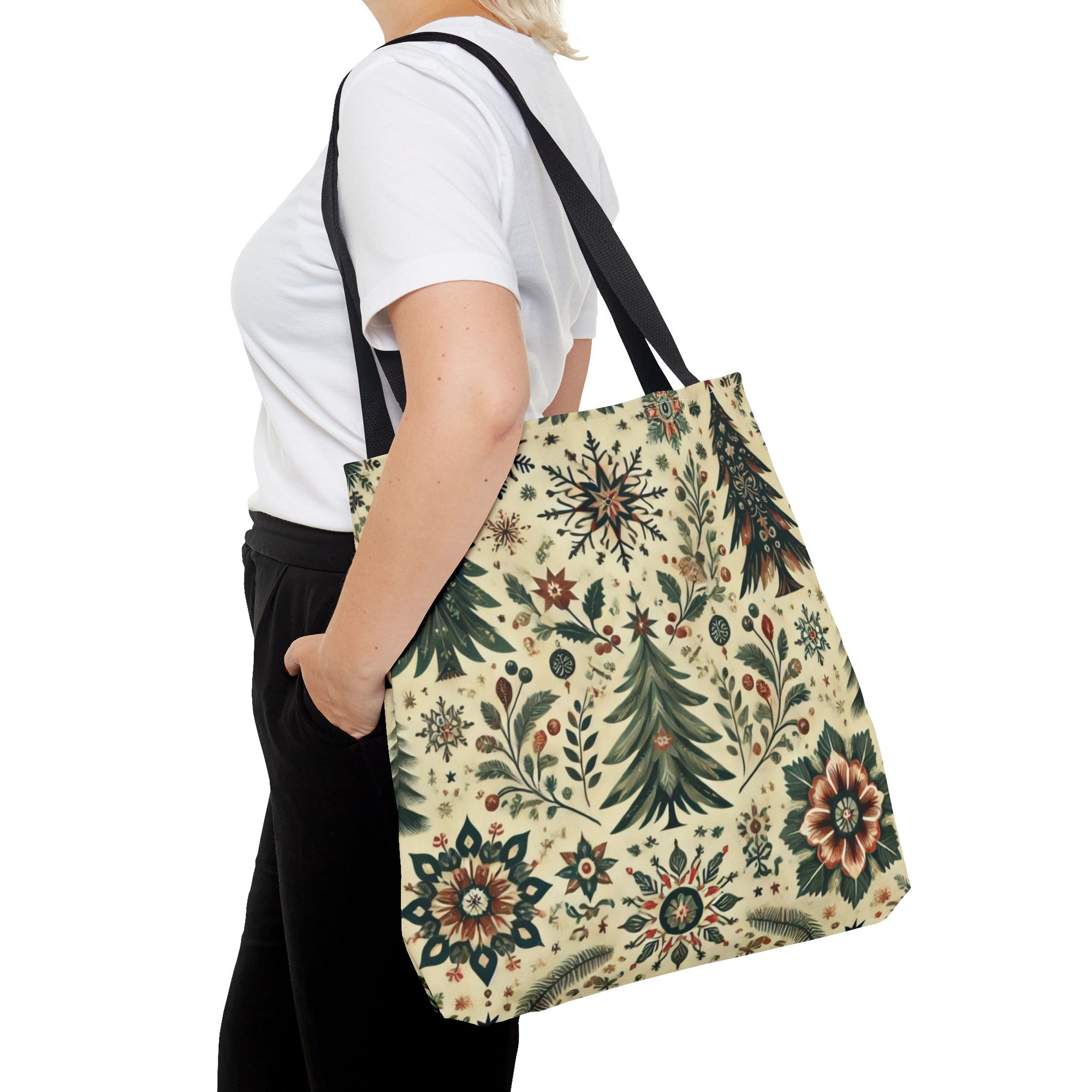 Vintage Retro Christmas Tree Holiday Tote Bag