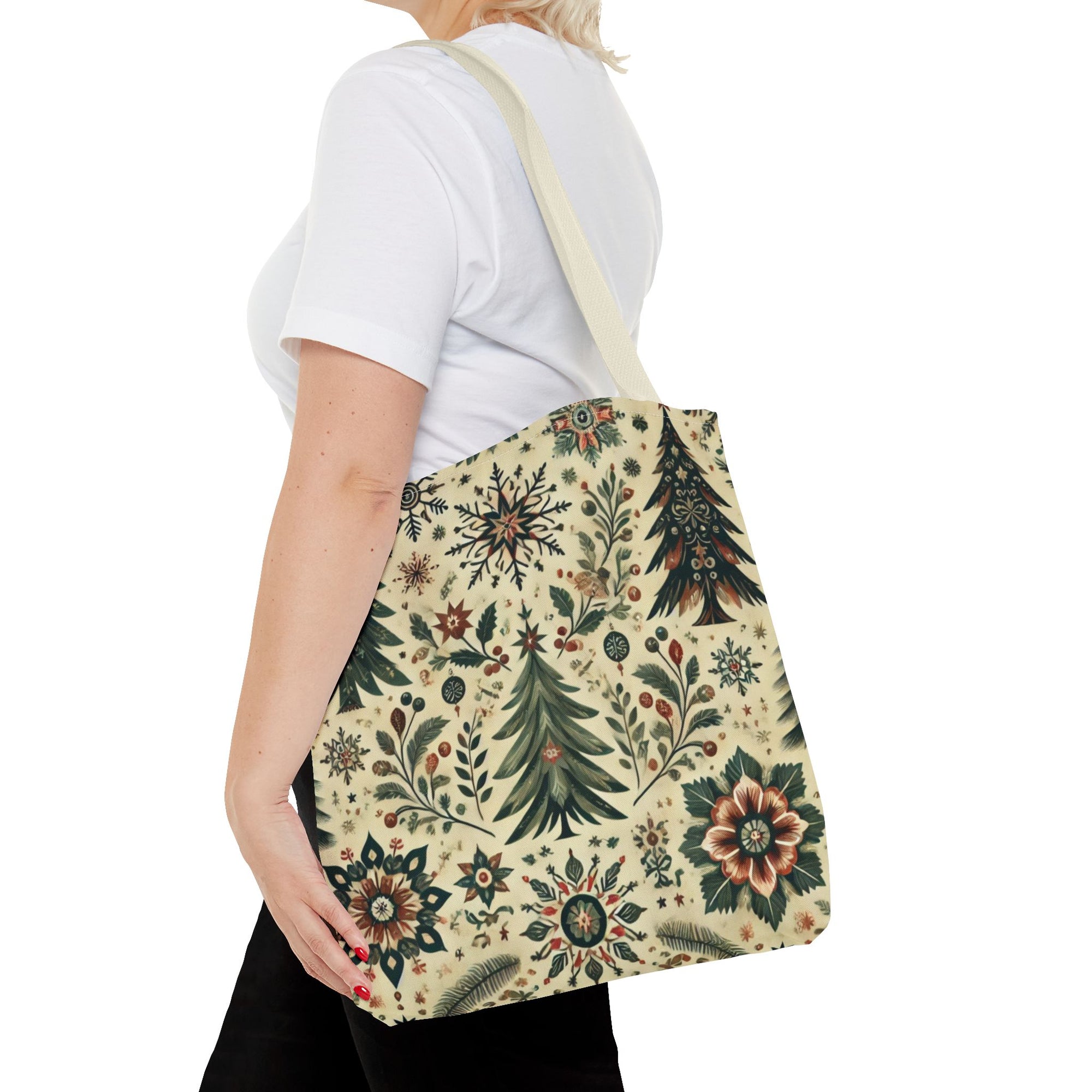 Vintage Retro Christmas Tree Holiday Tote Bag