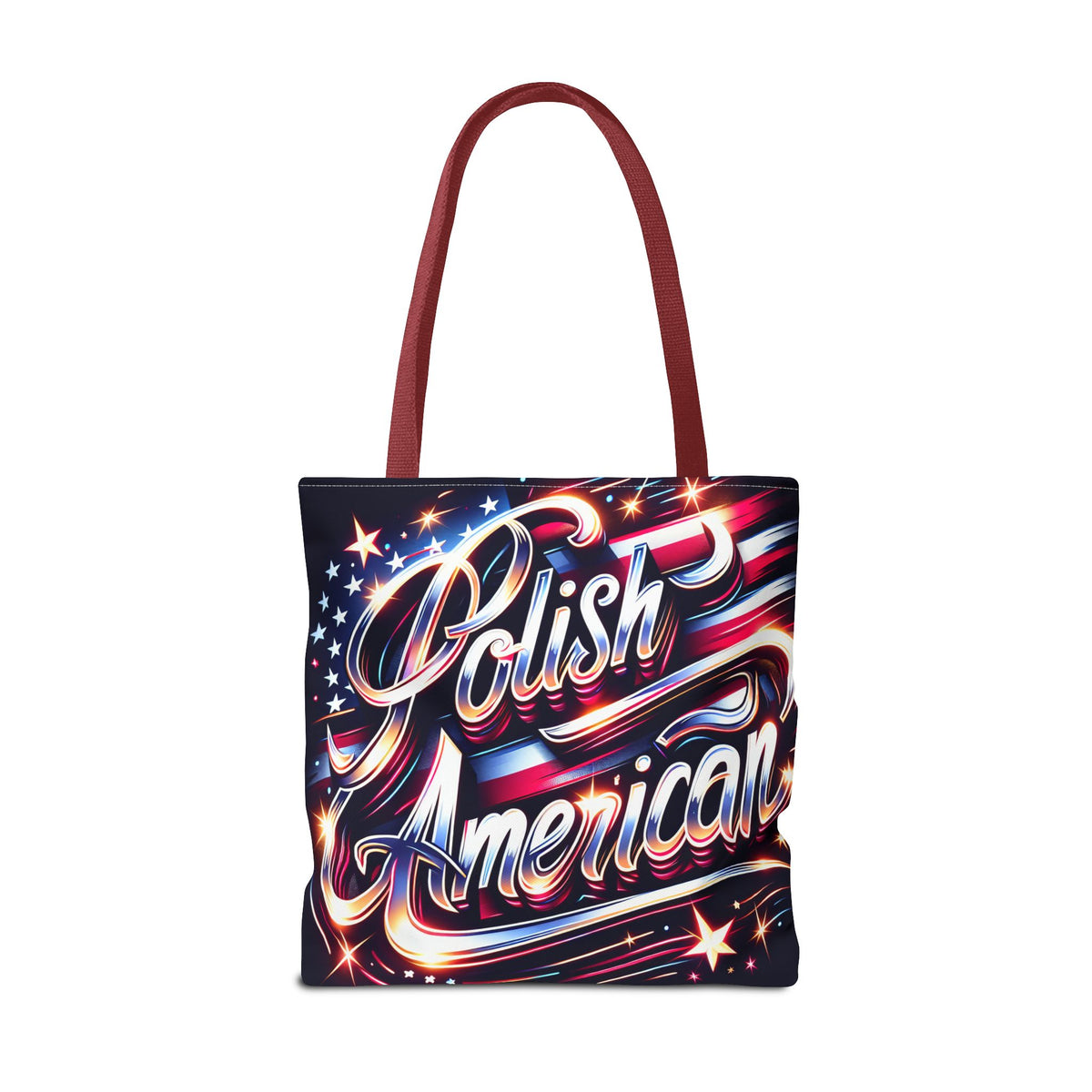 Polish American Patriotic Tote Bag - USA Flag Shoulder Bag for Independence Day