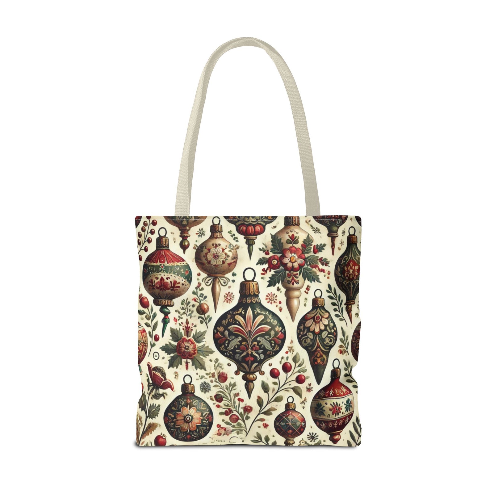 Vintage Christmas Bulbs Festive Holiday Tote Bag