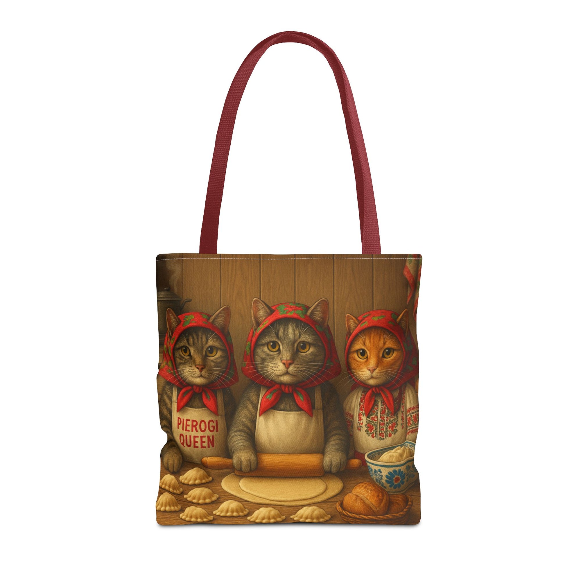 Babcia Cat Trio Making Pierogi Tote Bag