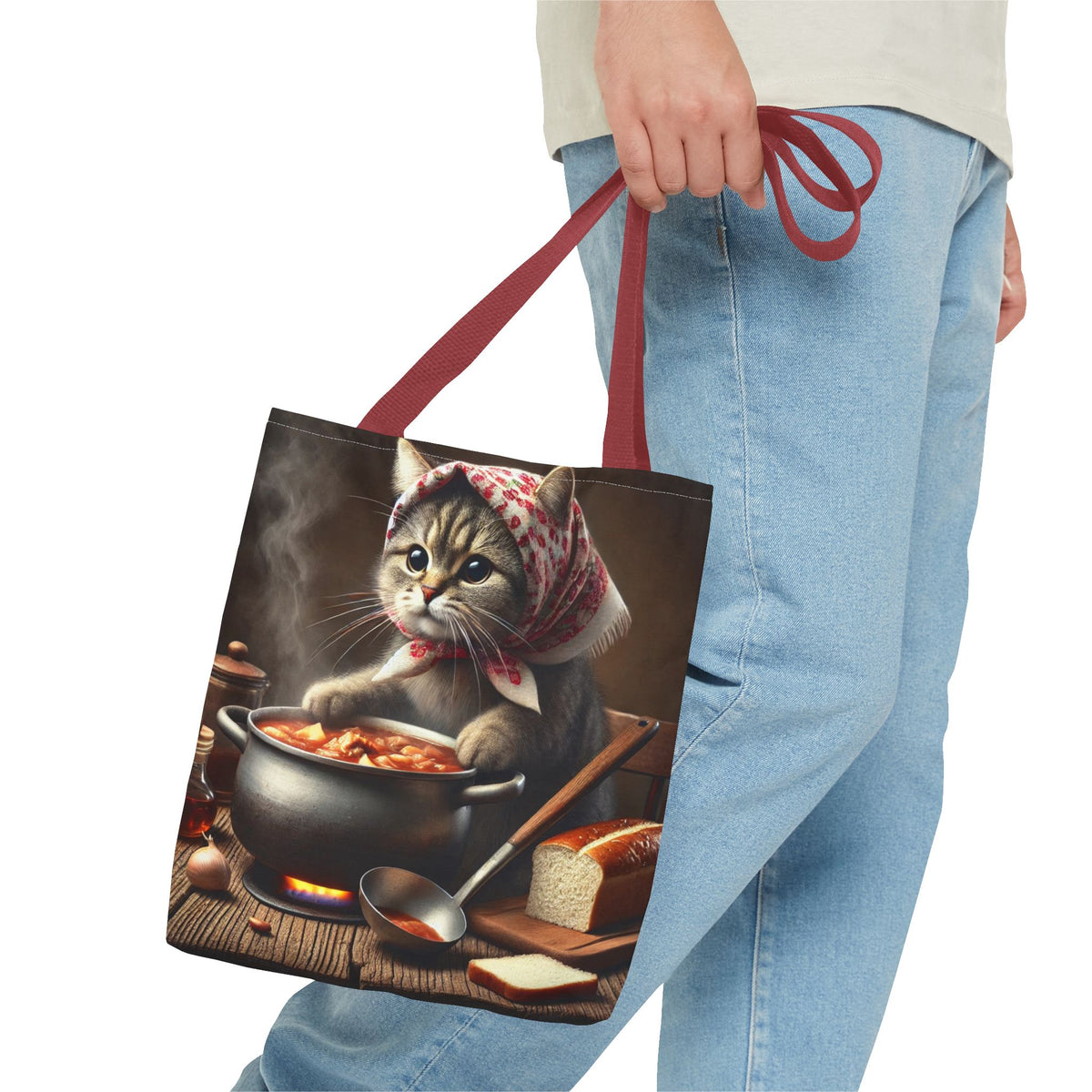 Cute Polish Cat Cooking Bigos Tote Bag