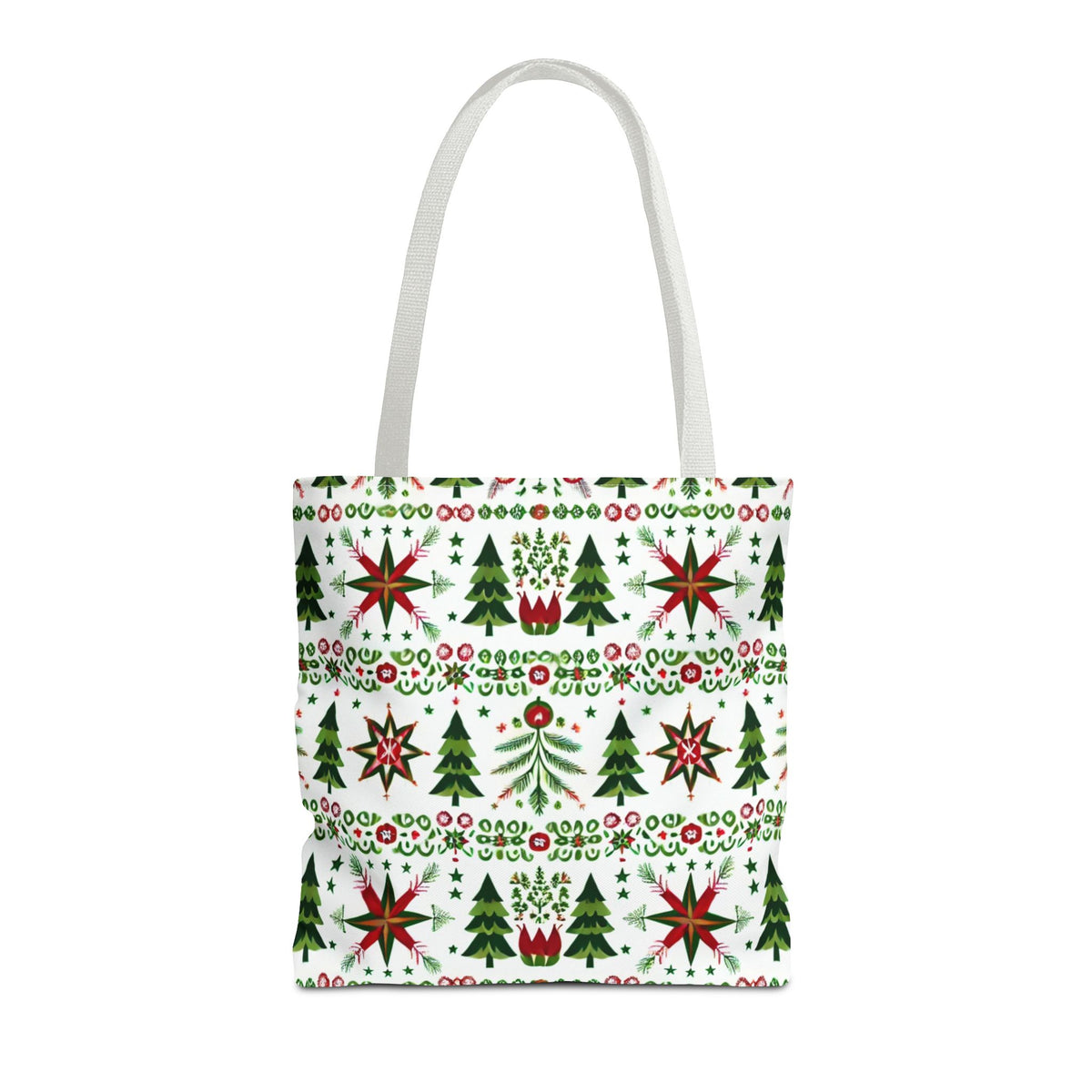 Polish Christmas Folk Art Pattern Stars Pines &amp; Florals Tote Bag