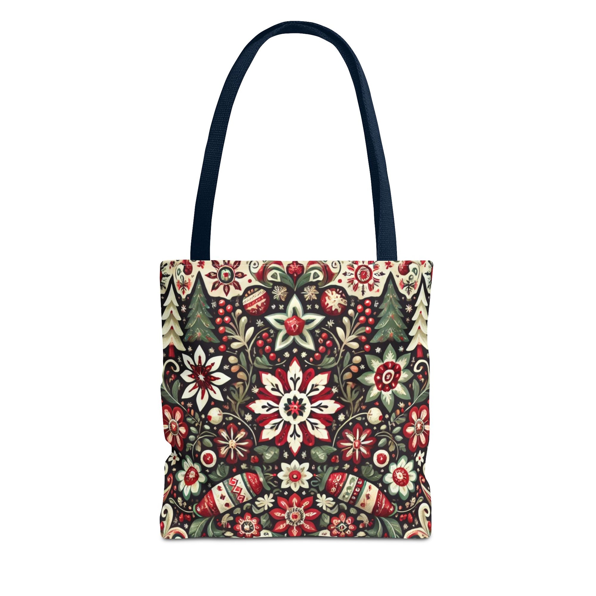 Antique Holiday Retro Christmas Folk Art Tote Bag