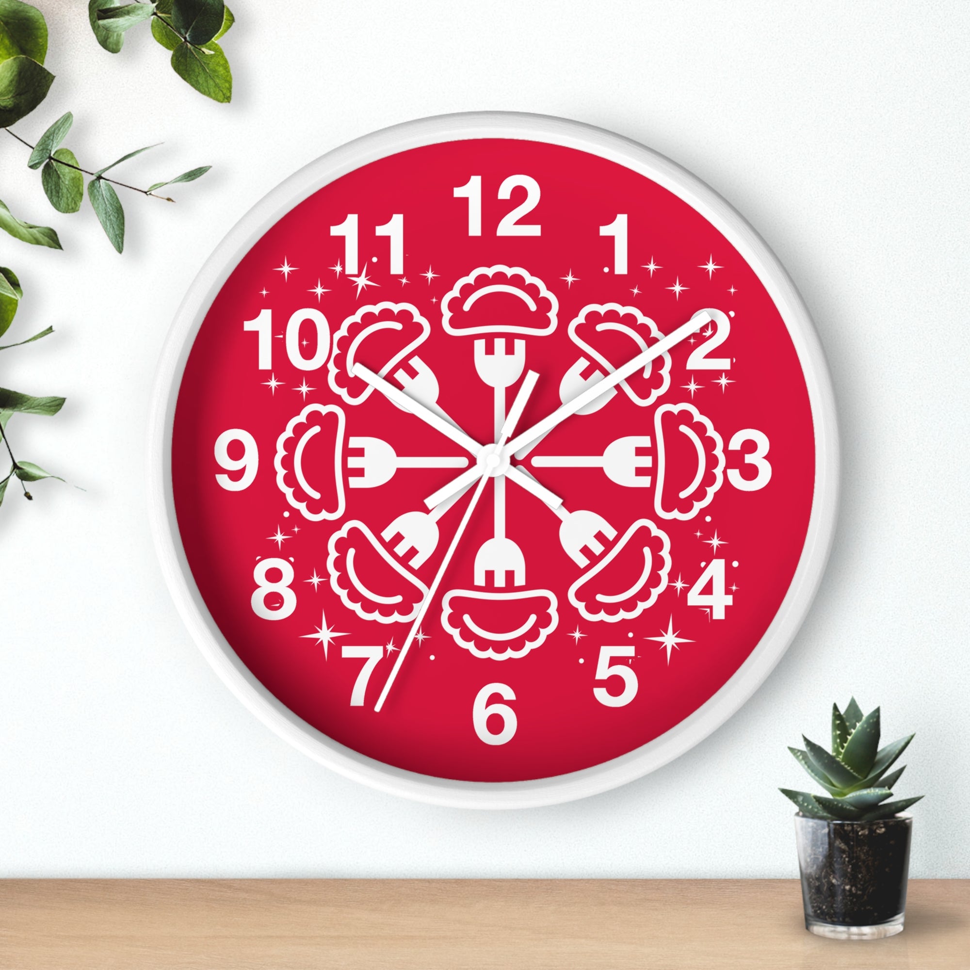 Pierogi Snowflake Wall Clock