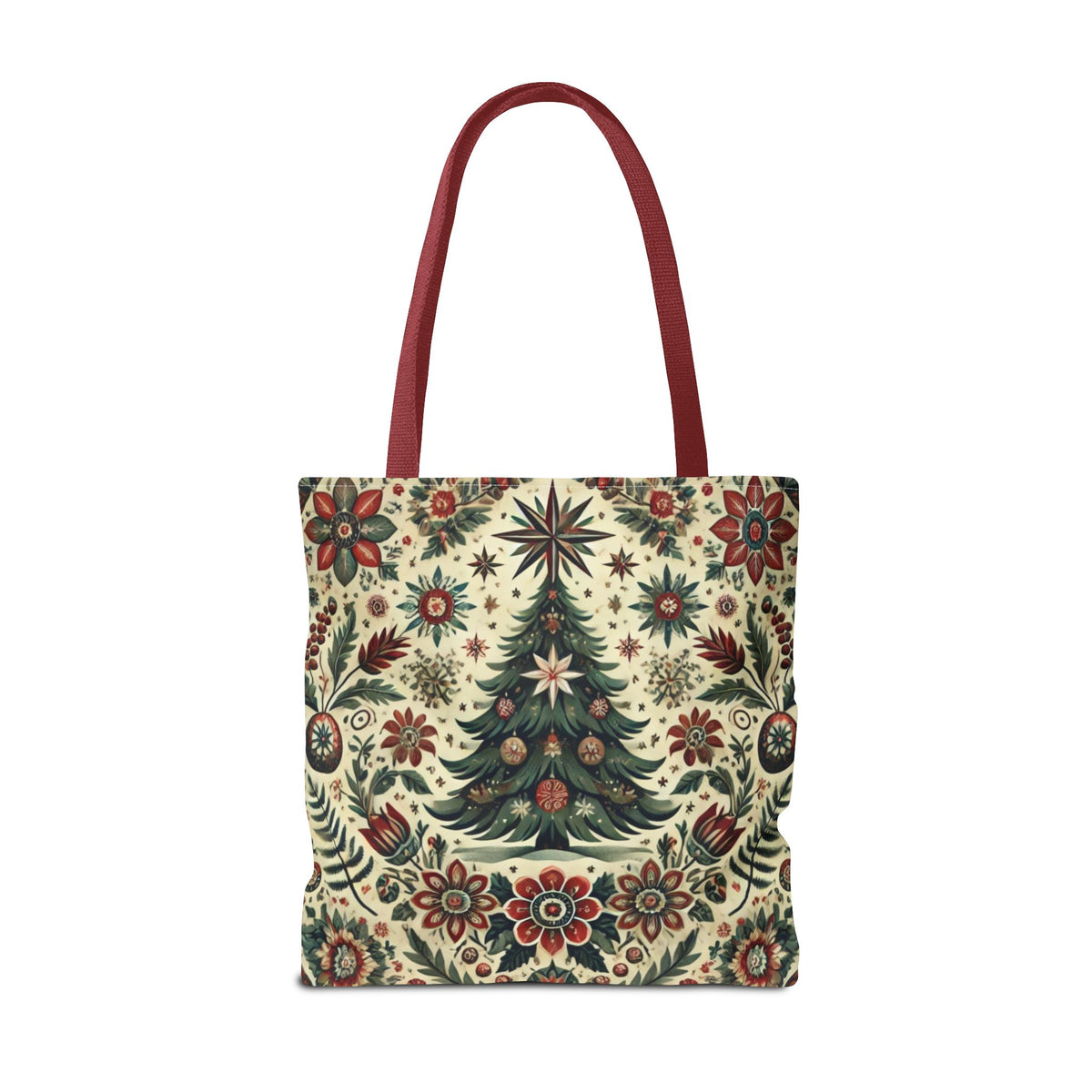 Vintage Christmas Tree Retro Tote Bag