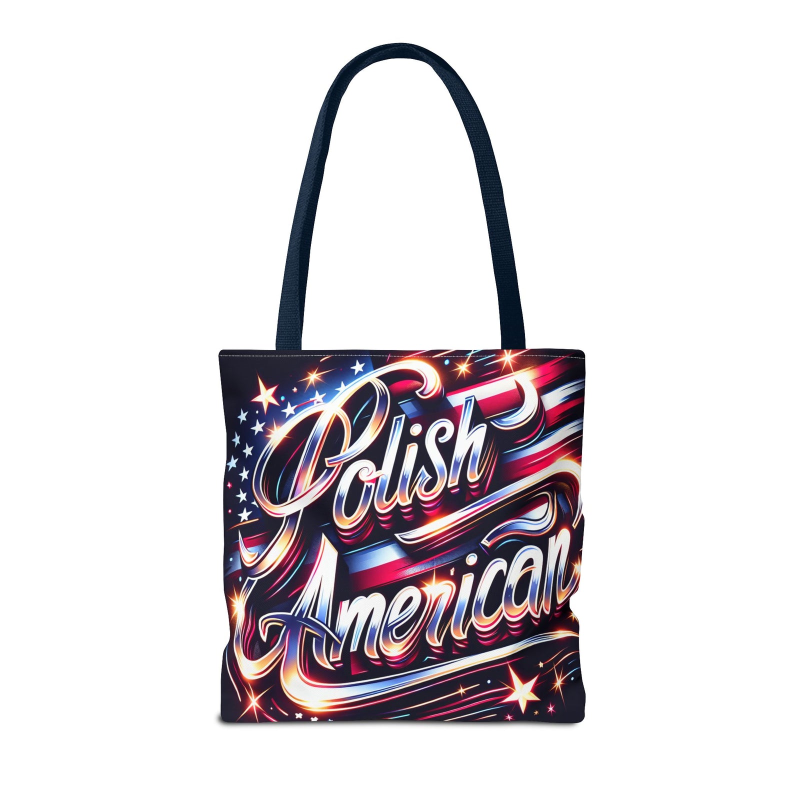 Polish American Patriotic Tote Bag - USA Flag Shoulder Bag for Independence Day