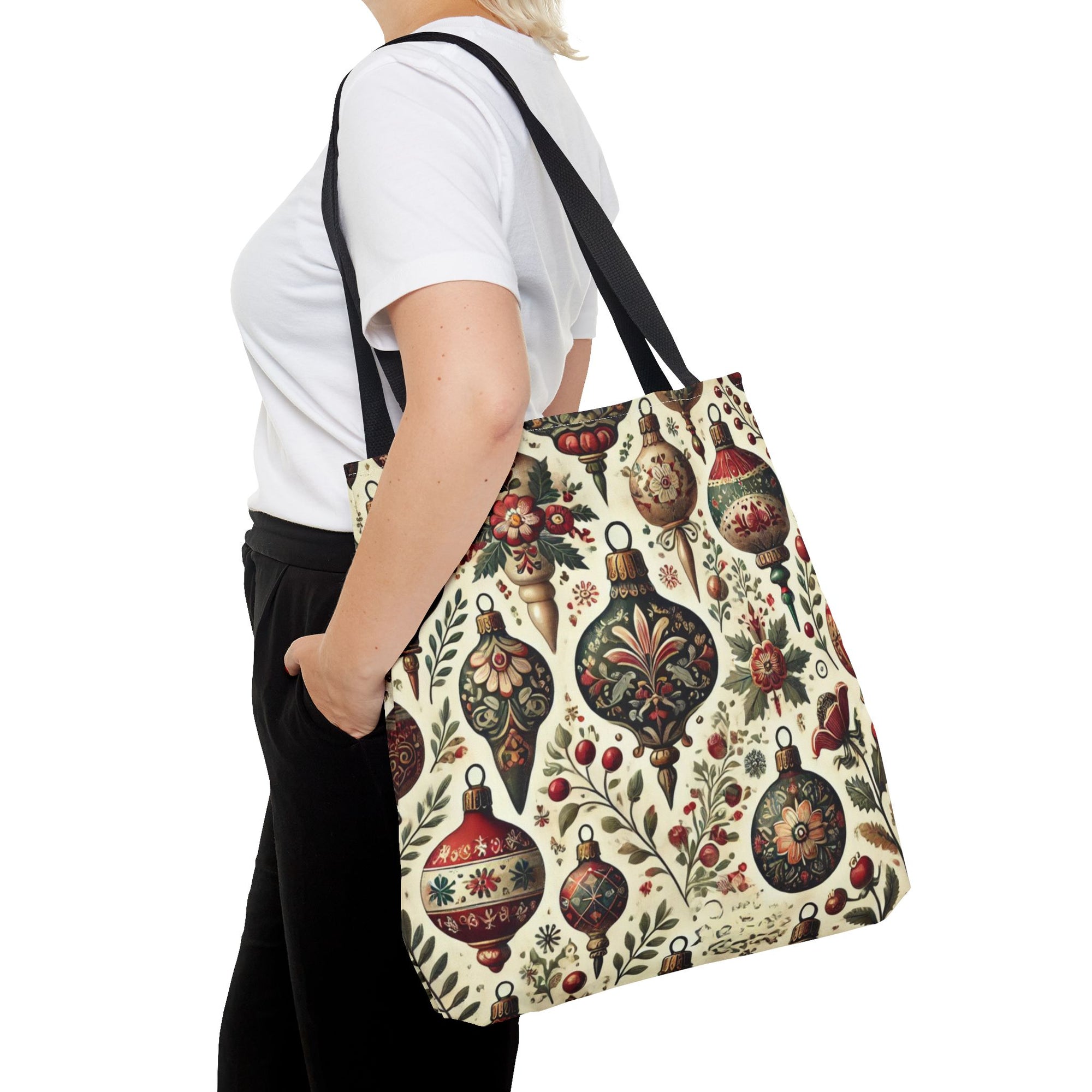 Vintage Christmas Bulbs Festive Holiday Tote Bag