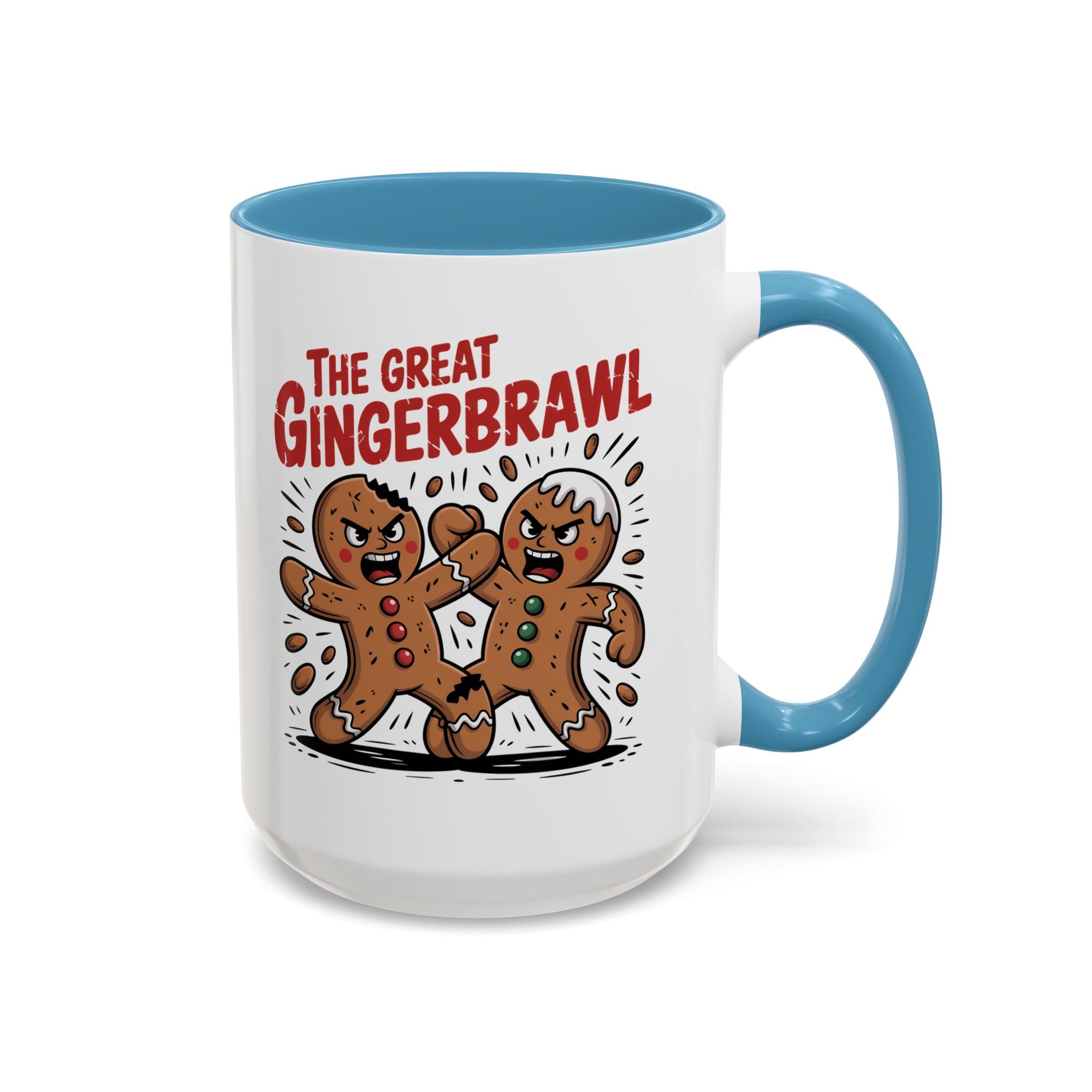 Gingerbread Man GingerBrawl Coffee Mug With Color Inside
