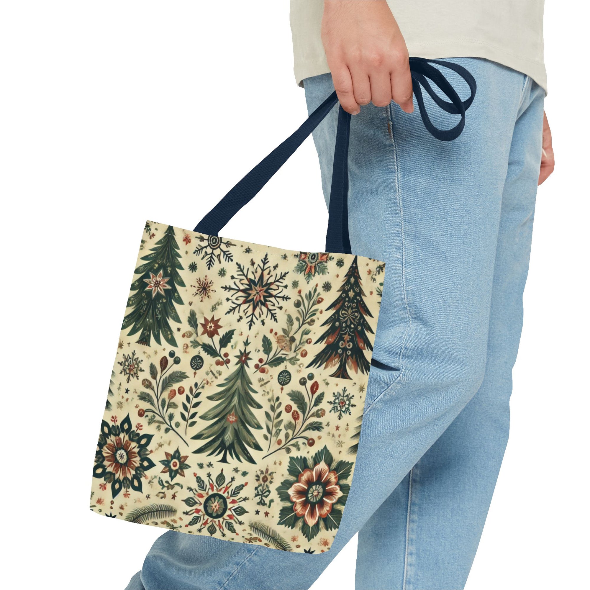 Vintage Retro Christmas Tree Holiday Tote Bag