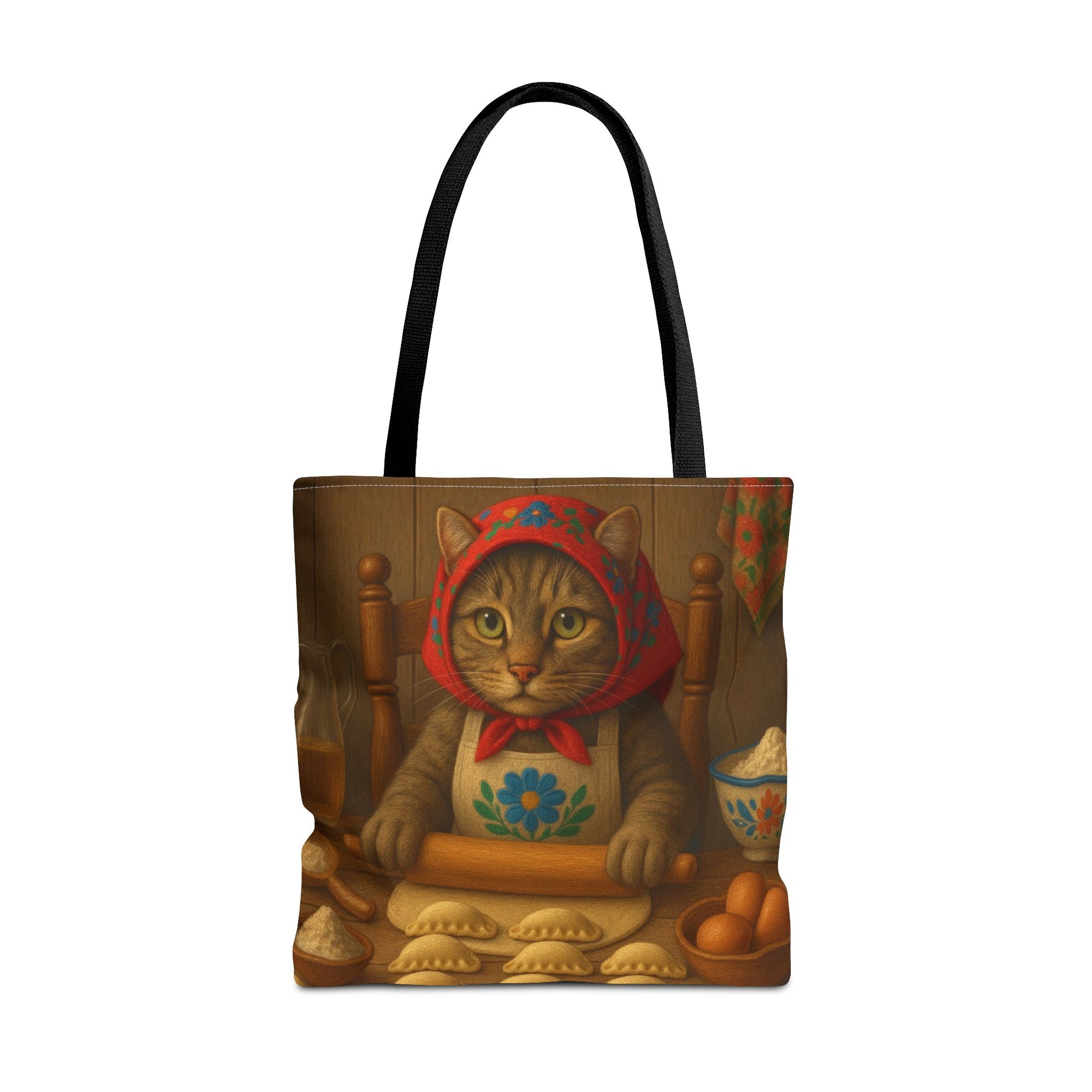 Slovak Babka Cat Making Pirohy Tote Bag