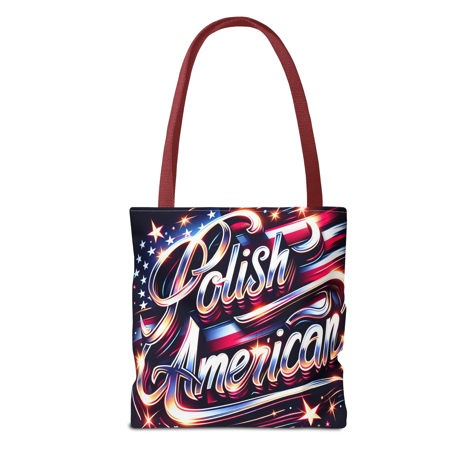 Polish American Patriotic Tote Bag - USA Flag Shoulder Bag for Independence Day
