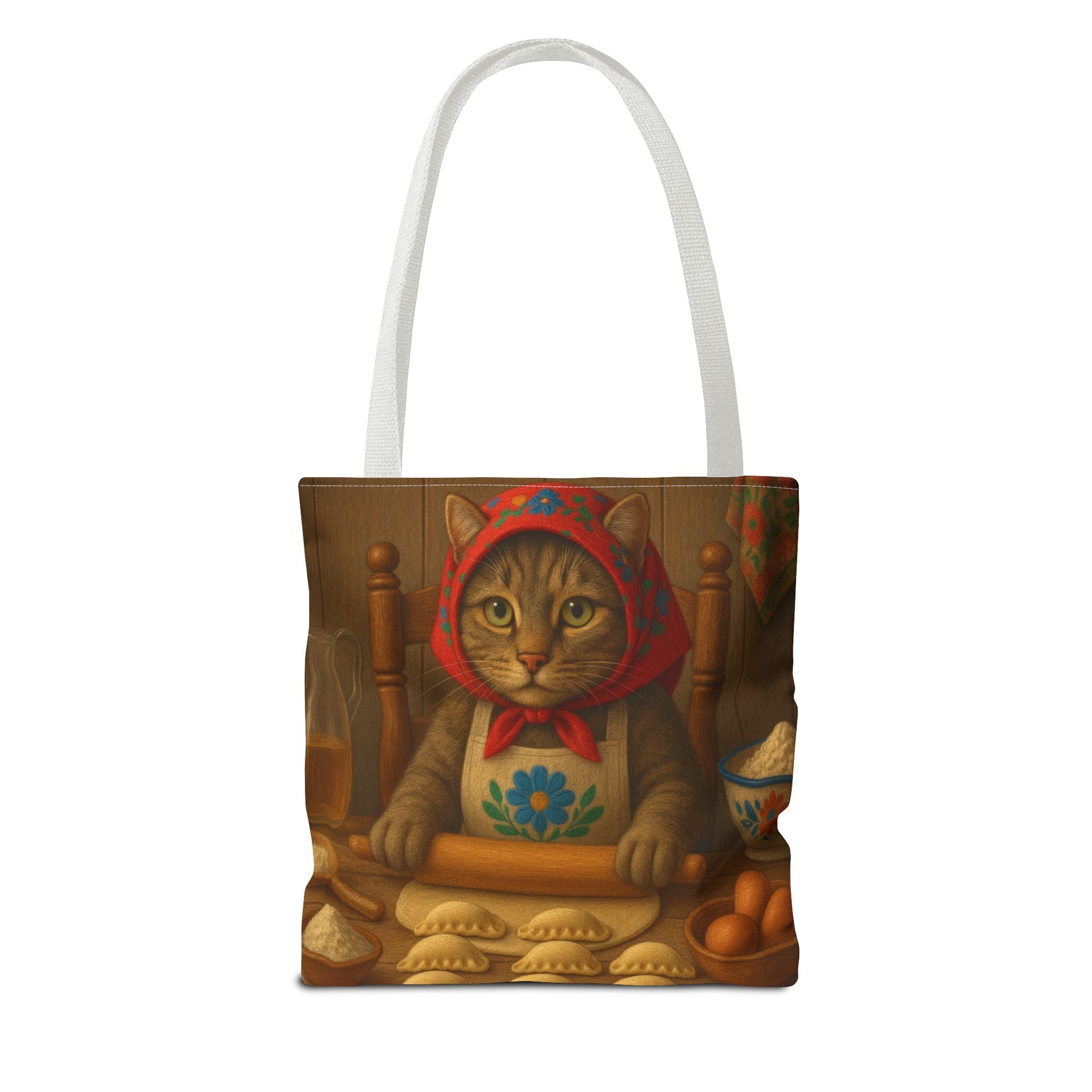Slovak Babka Cat Making Pirohy Tote Bag