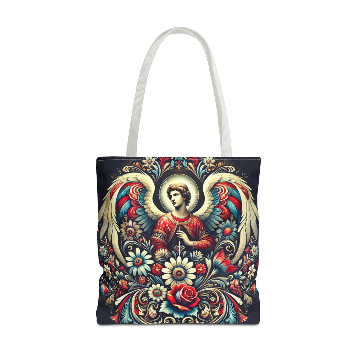 Archangel Michael Polish Floral Folk Art Tote Bag