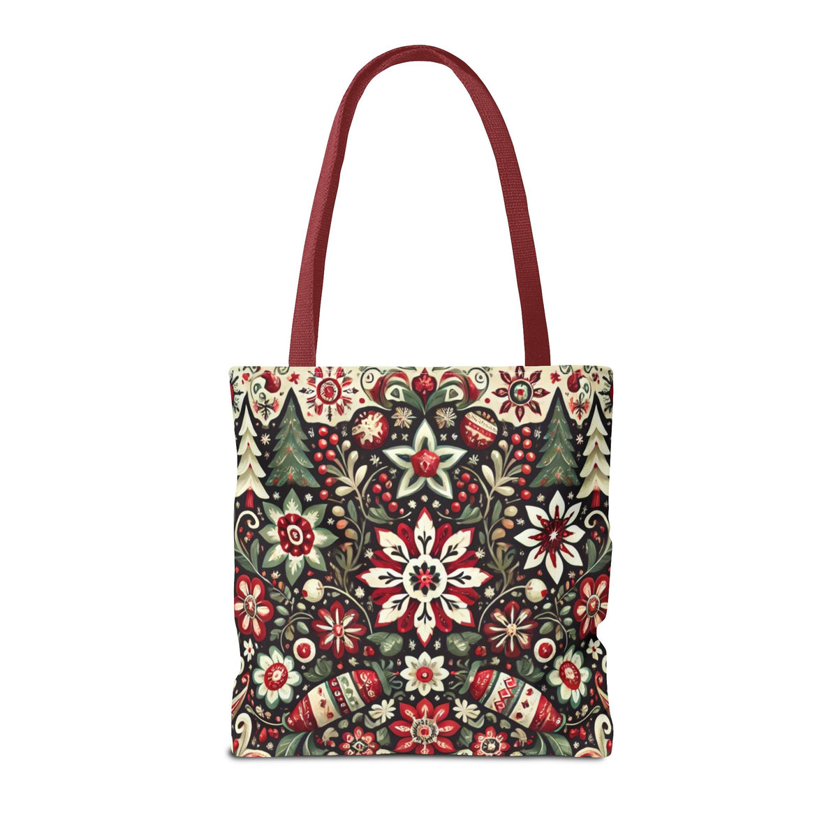 Antique Holiday Retro Christmas Folk Art Tote Bag