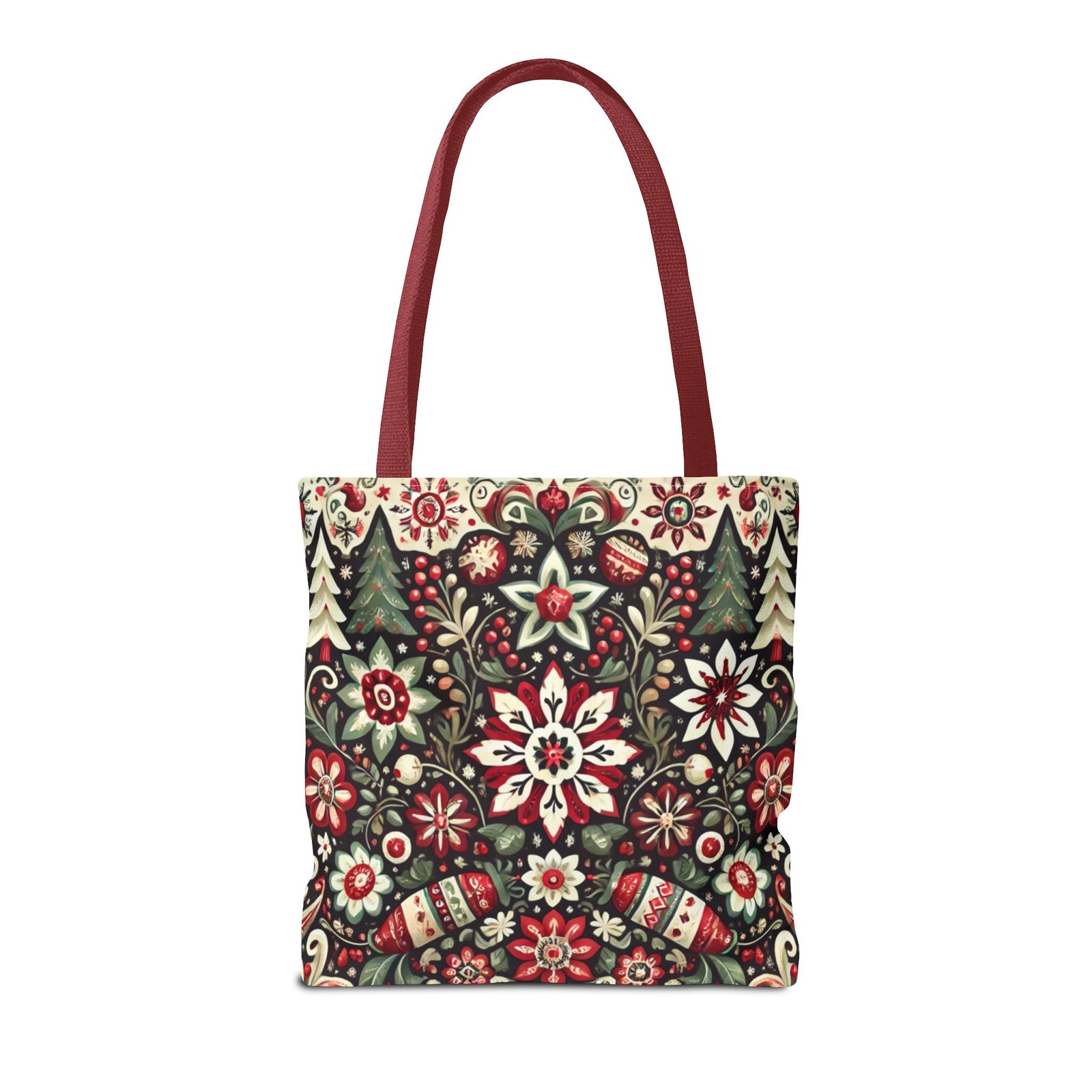 Antique Holiday Retro Christmas Folk Art Tote Bag