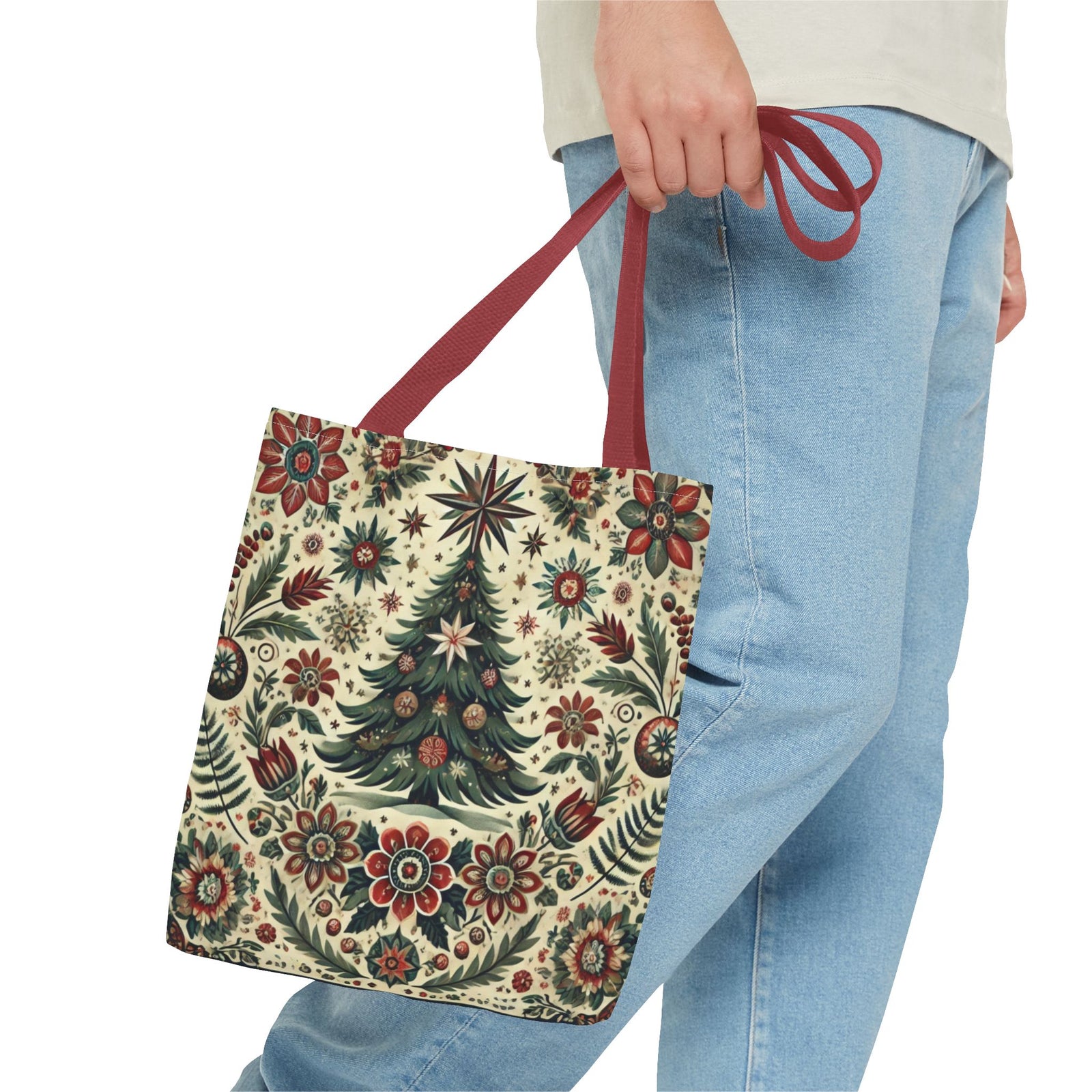 Vintage Christmas Tree Retro Tote Bag