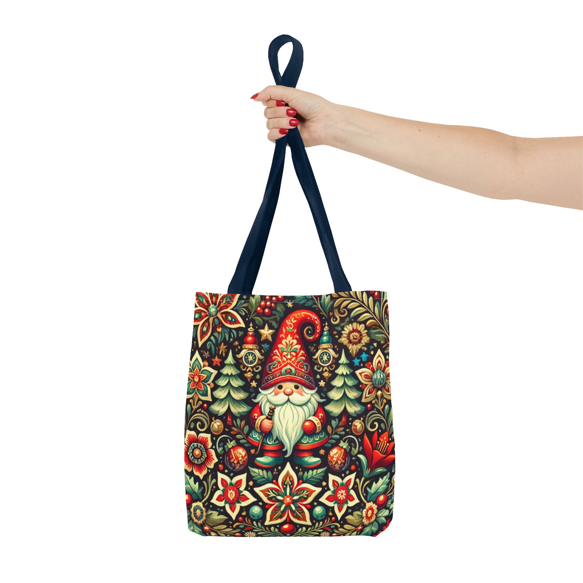 Christmas Gnome Festive Holiday Polish Folk Art Pattern Tote Bag