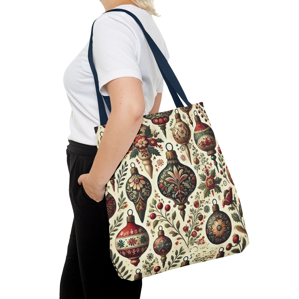 Vintage Christmas Bulbs Festive Holiday Tote Bag