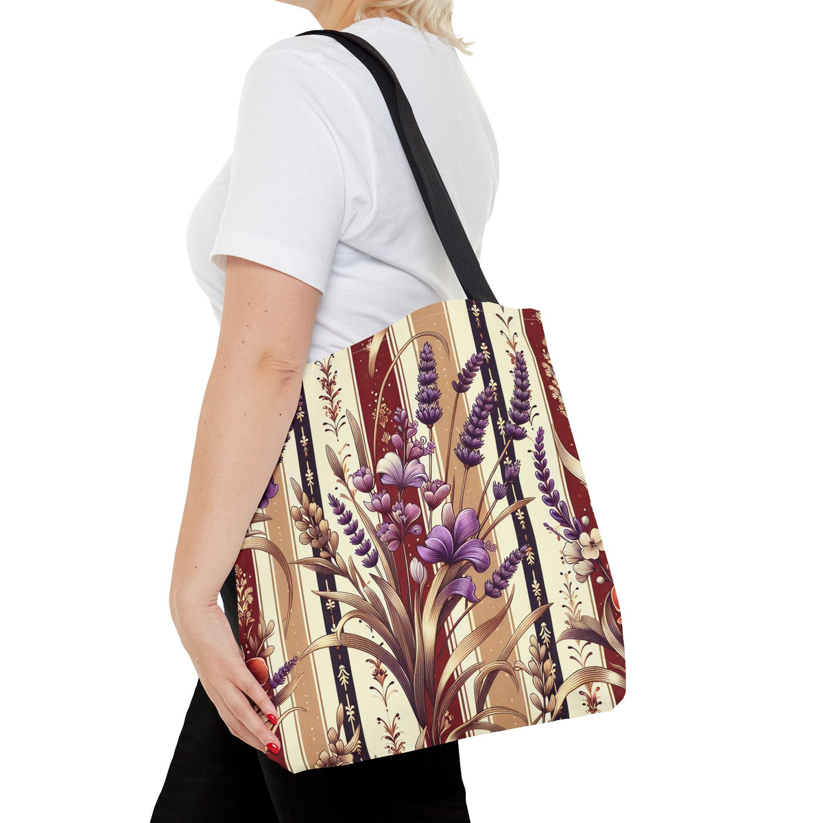 Lavender Floral Pattern Tote Bag
