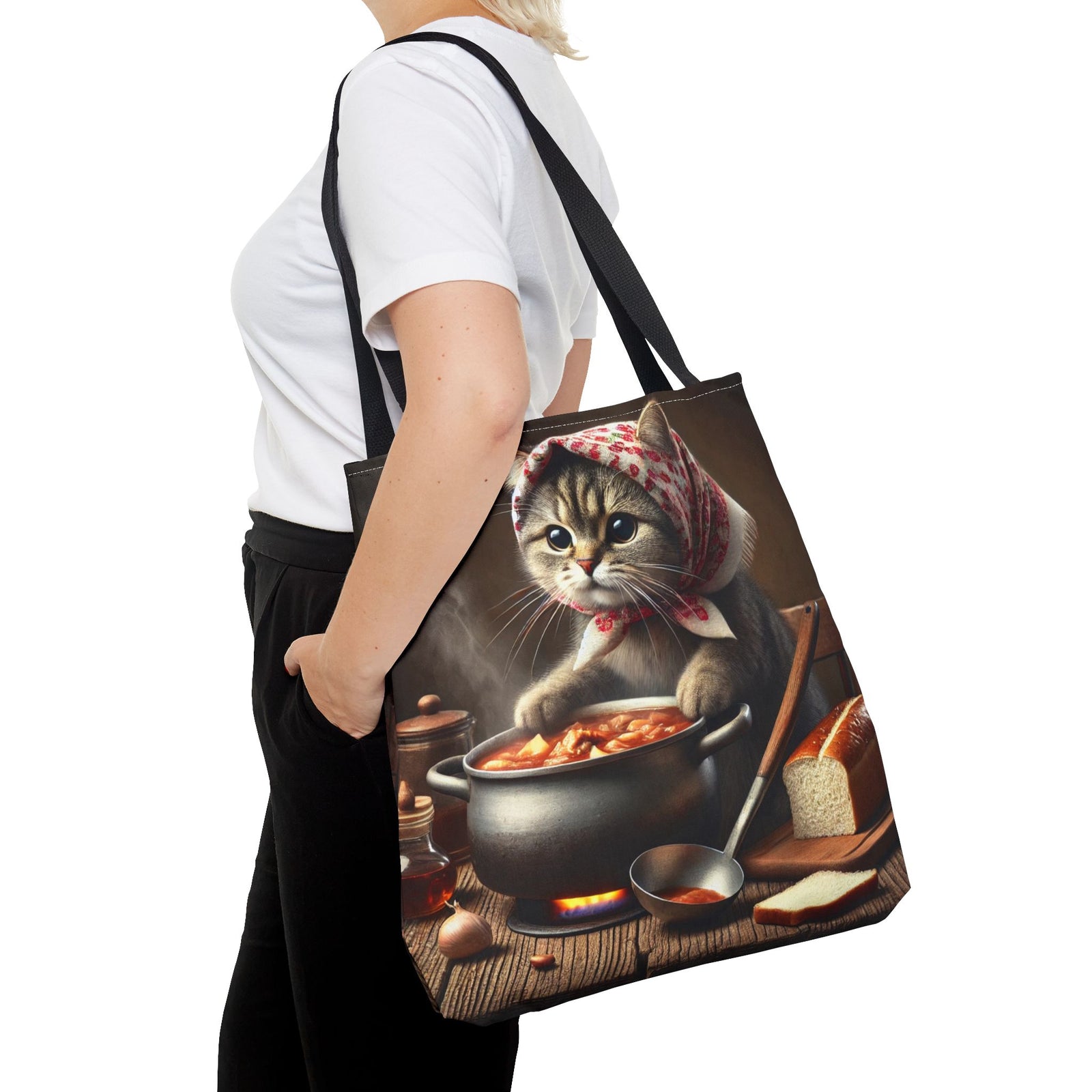 Cute Polish Cat Cooking Bigos Tote Bag