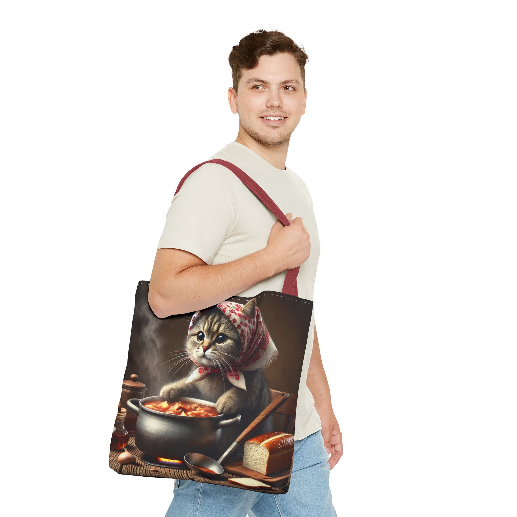 Cute Polish Cat Cooking Bigos Tote Bag