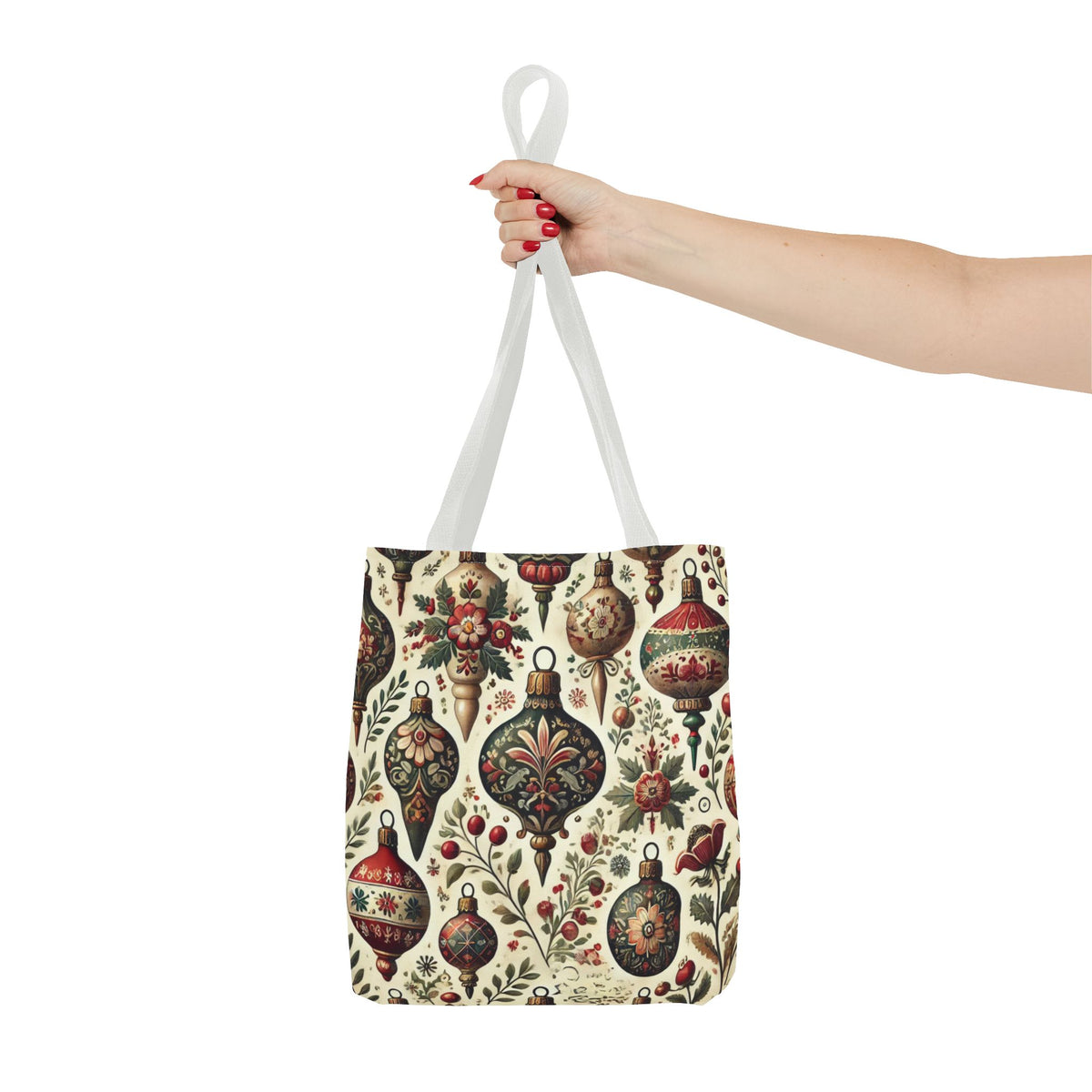 Vintage Christmas Bulbs Festive Holiday Tote Bag