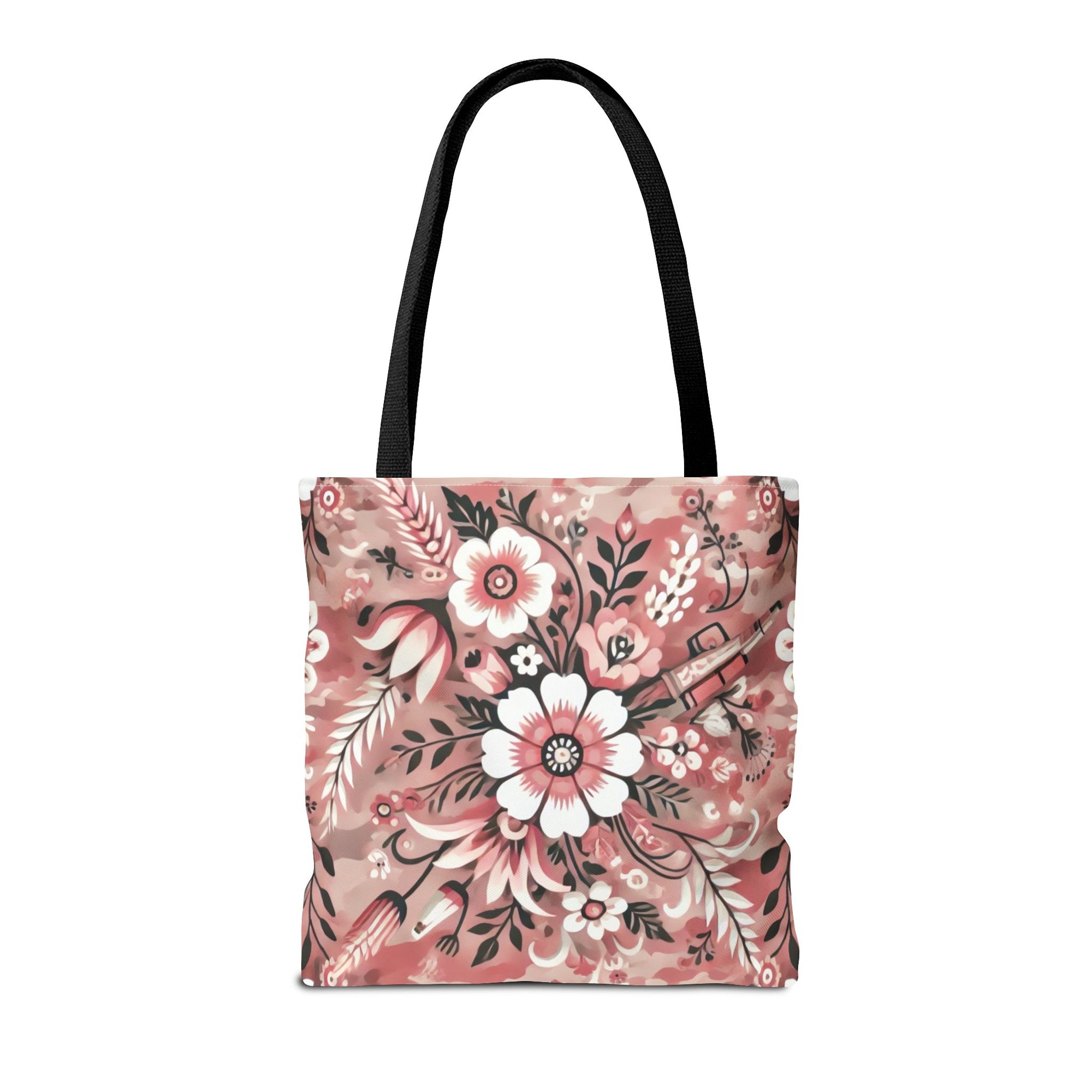 Pink Camouflage Floral Pattern Tote Bag