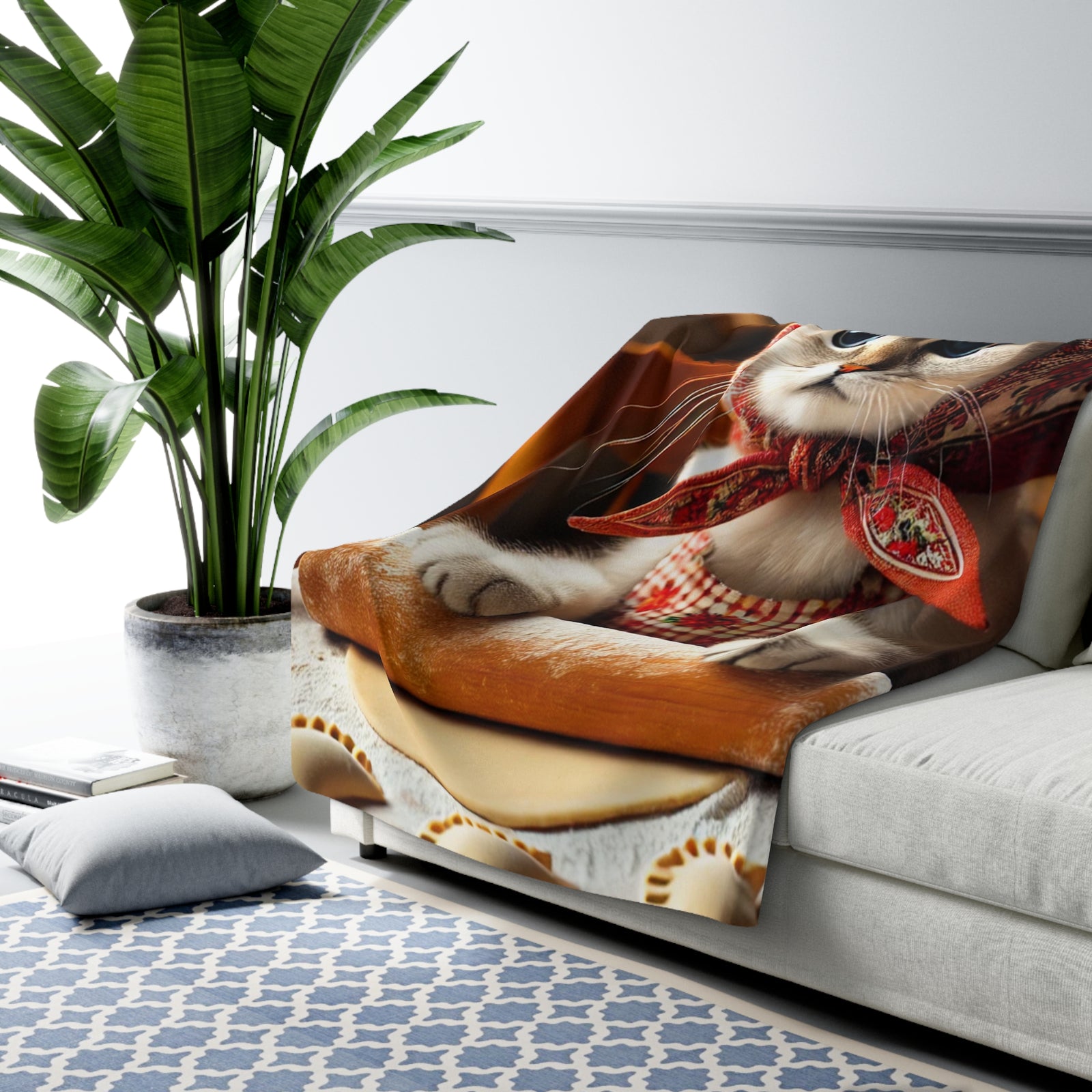 Cute Polish Cat Sherpa Fleece Blanket